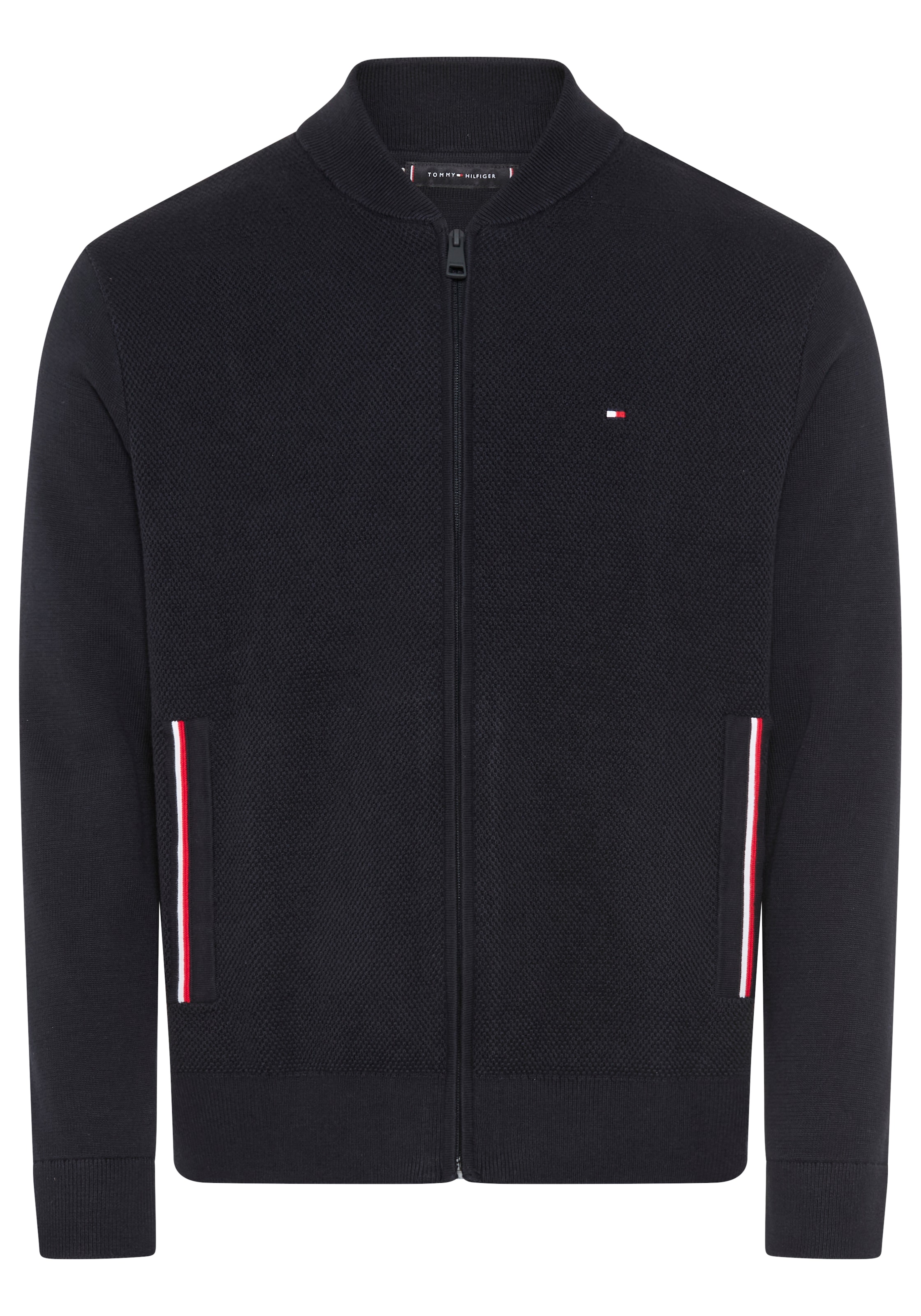 Tommy Hilfiger Strickjacke »RWB TEXTURED ZIP THROUGH BOMBER«