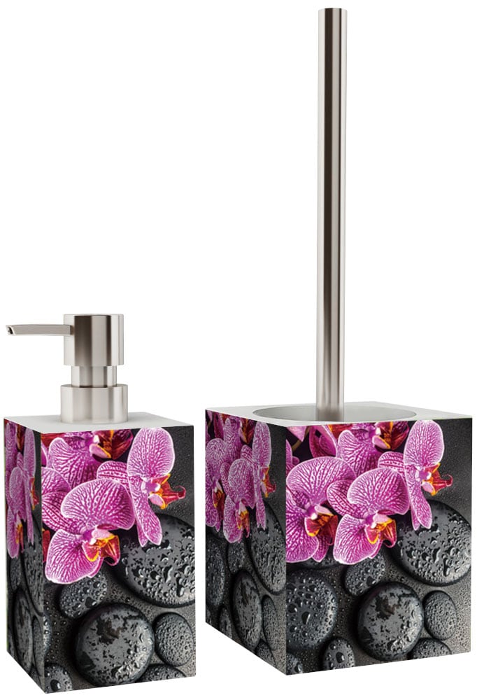 Sanilo Badaccessoire-Set »Madeira« bestehend aus WC-Sitz, Badteppich, Stöpsel, Seifenspender, WC-Bürste