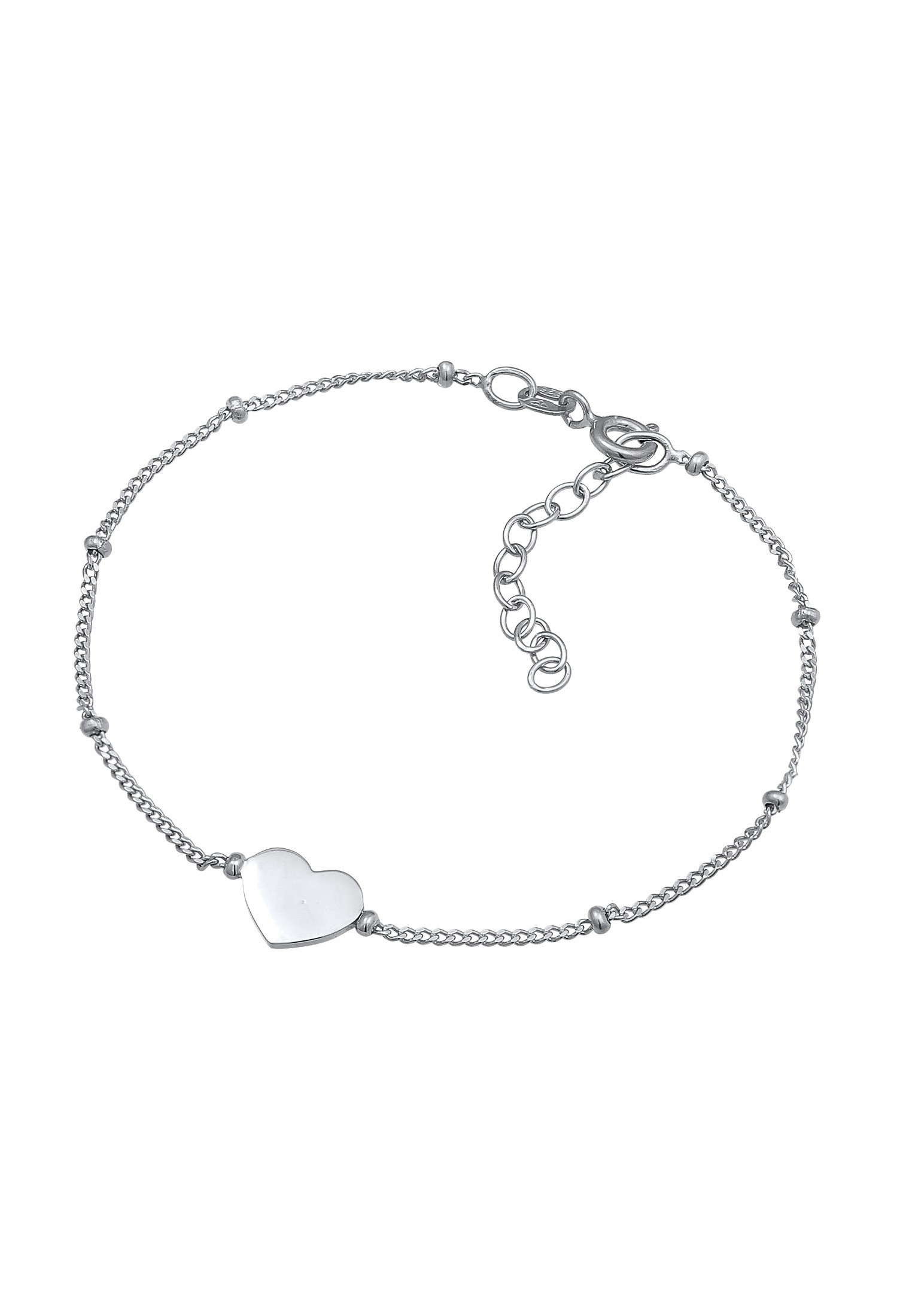 Elli Armkette »Armband Herzchen Kugelkette Liebe Romantik 925 Silber«
