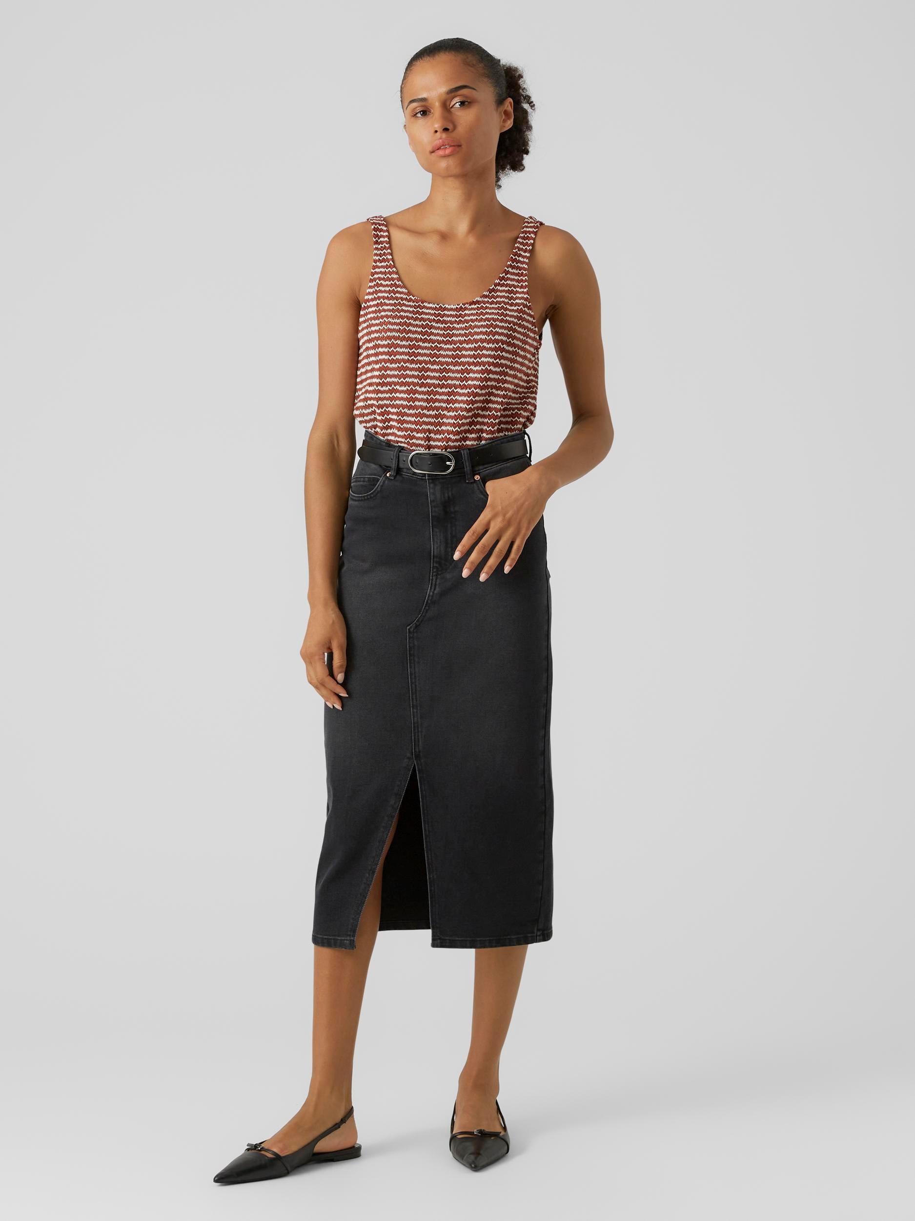 Vero Moda Maxirock »VMVERI HR CALF DENIM SKIRT GA NOOS«