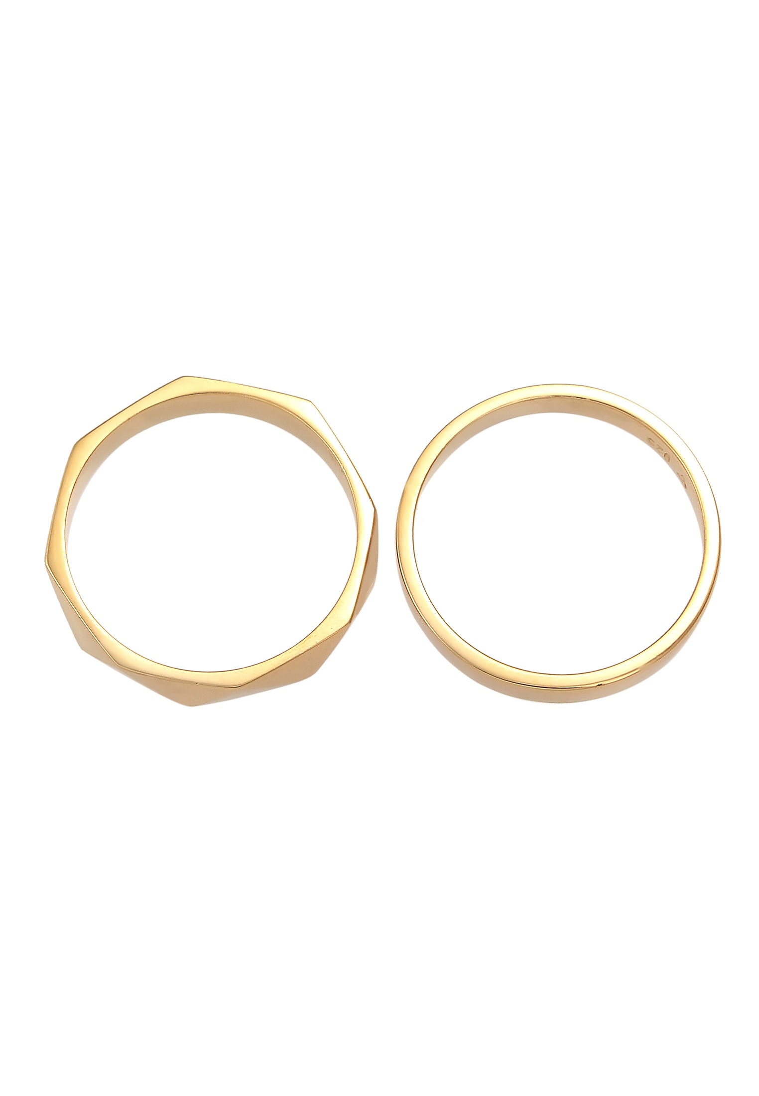 Elli Ring-Set »Ring Bandring Basic Hexagon Element (2 tlg) 925 Silber«