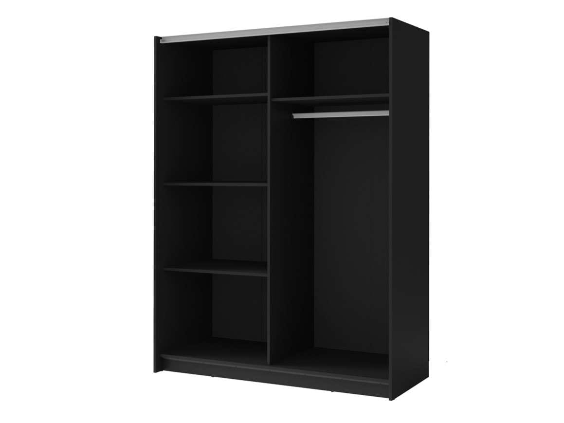 INOSIGN Kleiderschrank »Kleiderschrank Camden mit Spiegel, 4 Einlegeböden und Kleiderstange«, Garderobe mit 2 Schwebetüren und Lamellen, BxHxT 150,5x198,5x61,6 cm