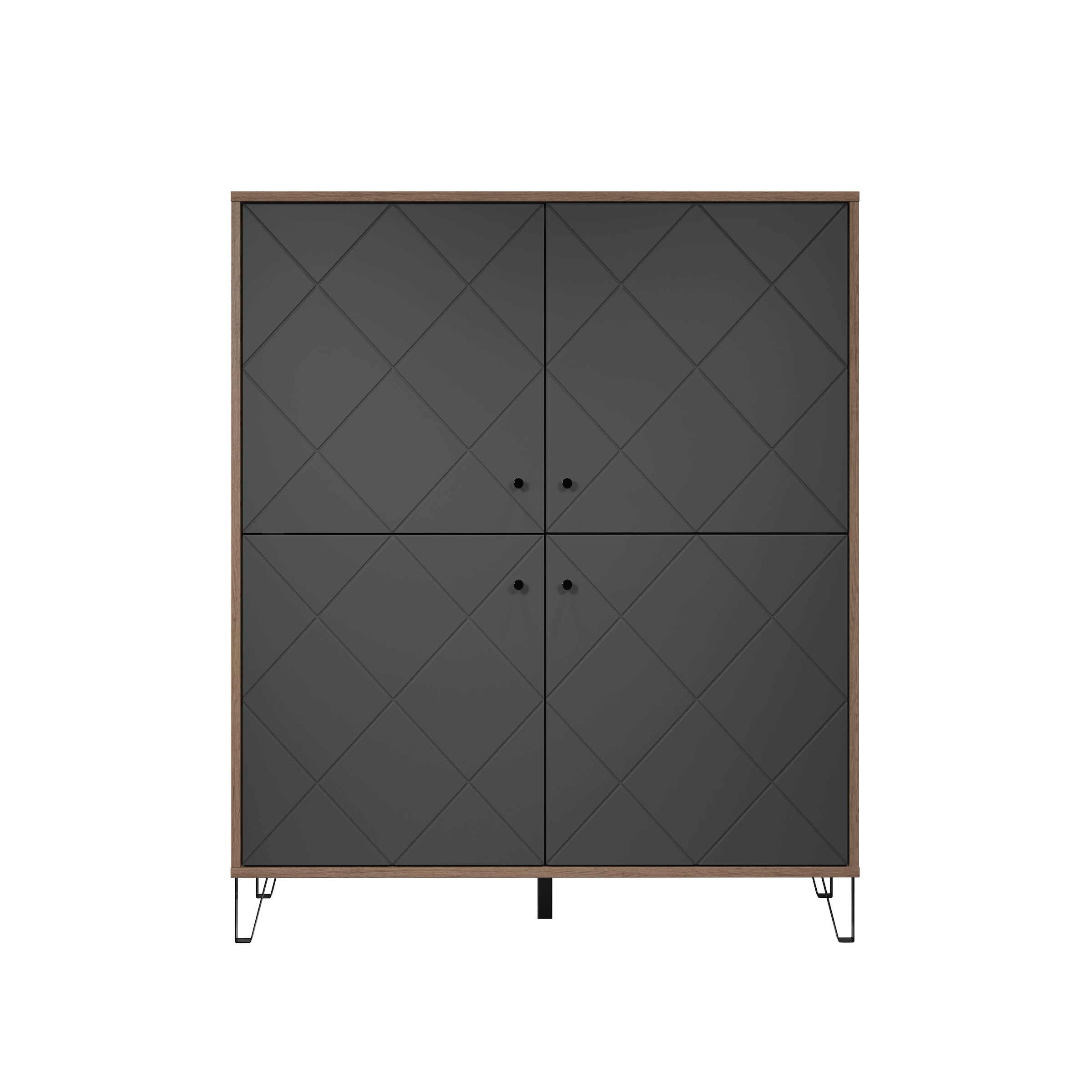 Home affaire Highboard »Molveno« 1 Stk. tlg. Highboard mit 4 Türen & Soft-Close - (B/T/H) 123/40/136 cm