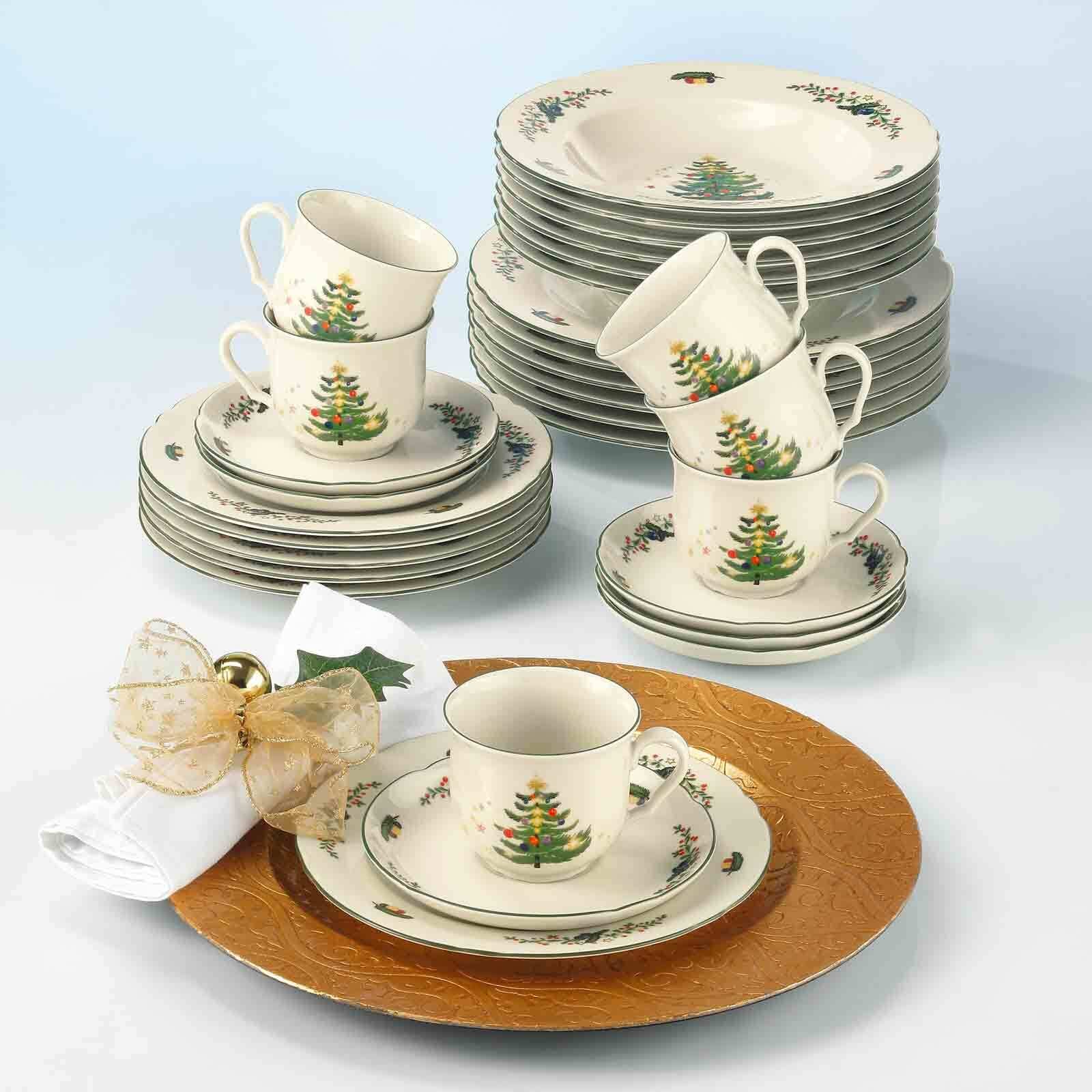 Seltmann Weiden Brotteller »Brotteller Marieluise Weihnachten ø 17,1 cm 6er Set weiß-grün« Spülmaschinengeeignet, Mikrowellengeeignet, Ofenfest, Salamandergeeignet, Kühlschrankgeeignet, Gefrierschrankgeeignet