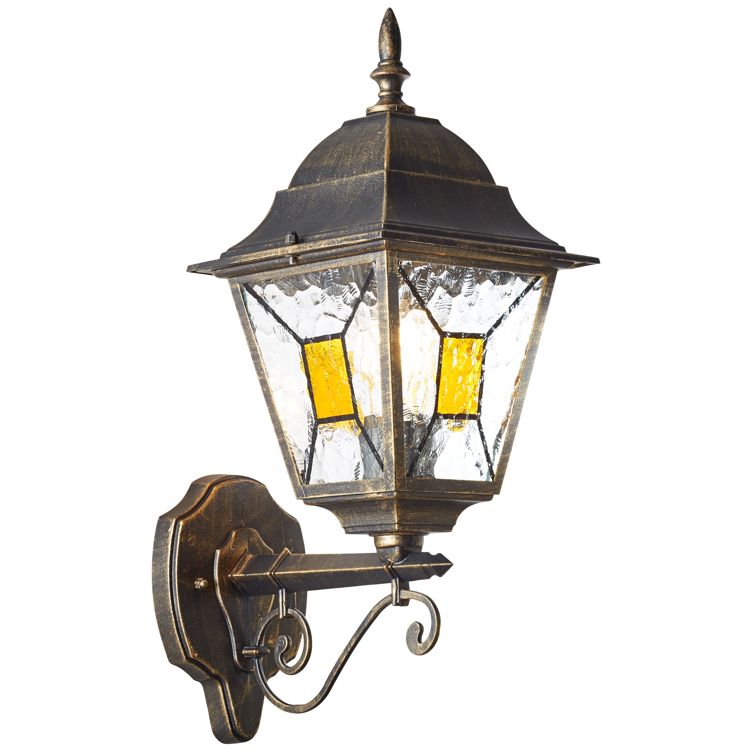 Brilliant Außen-Wandleuchte »Janel«, 1 flammig-flammig, Wandlampe - Haustürleuchte - 44,5cm Höhe - E27 Fassung - schwarz gold