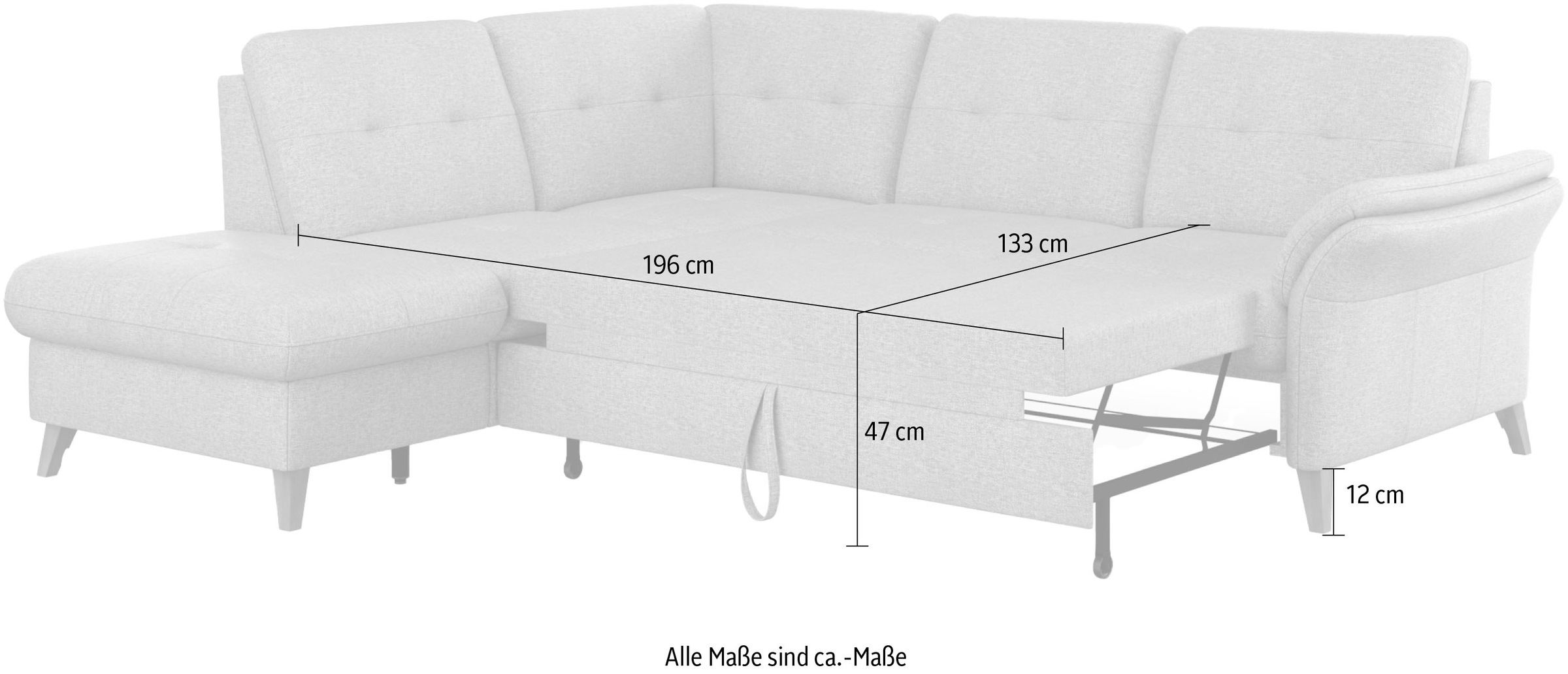 sit&more Ecksofa »Göteborg«, inkl. Sitztiefenverstellung, wahlweise mit Bettfunktion & Bettkasten