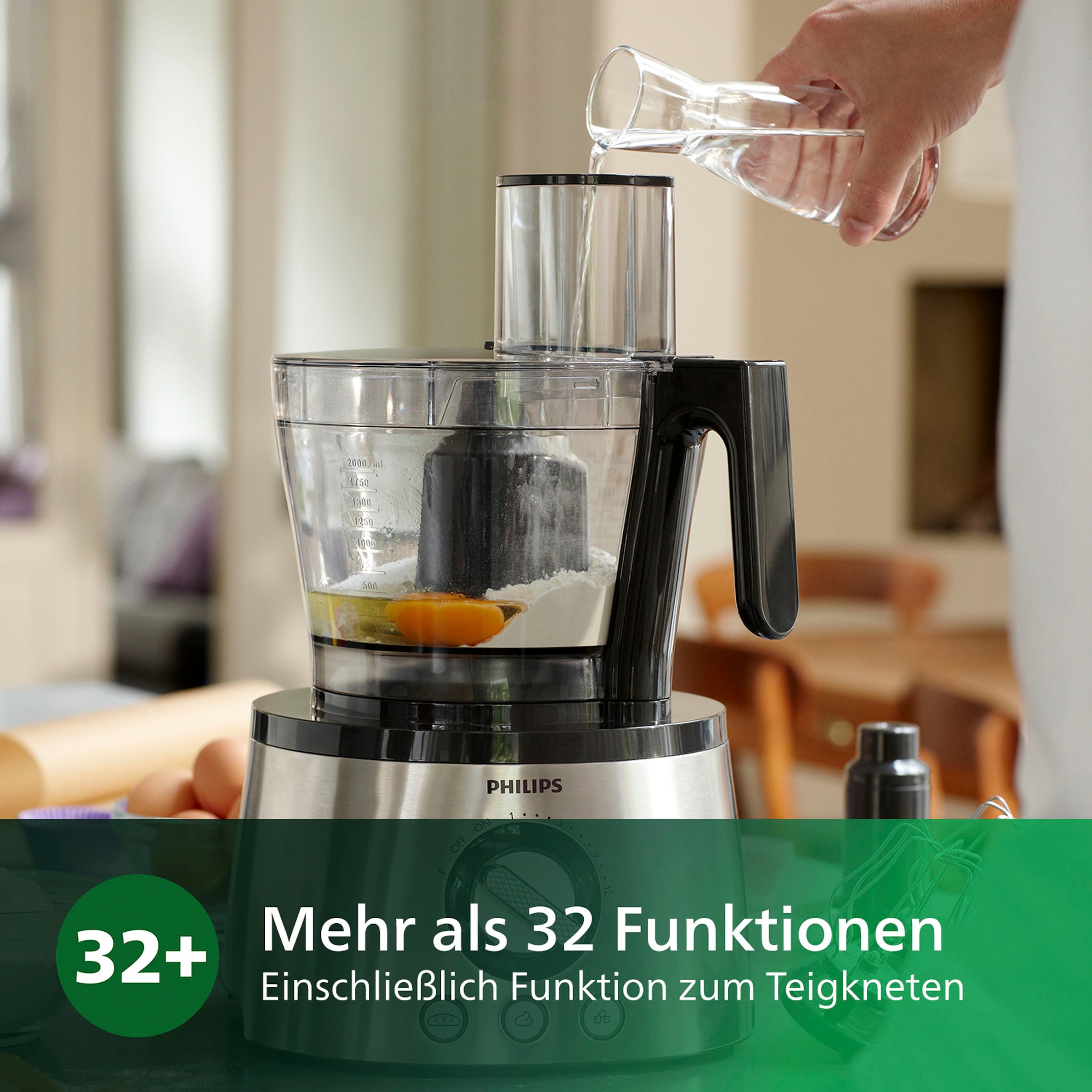 Philips Kompakt-Küchenmaschine »HR7778/00«, inkl. Knethaken, Entsafter, Standmixer und Zitruspresse