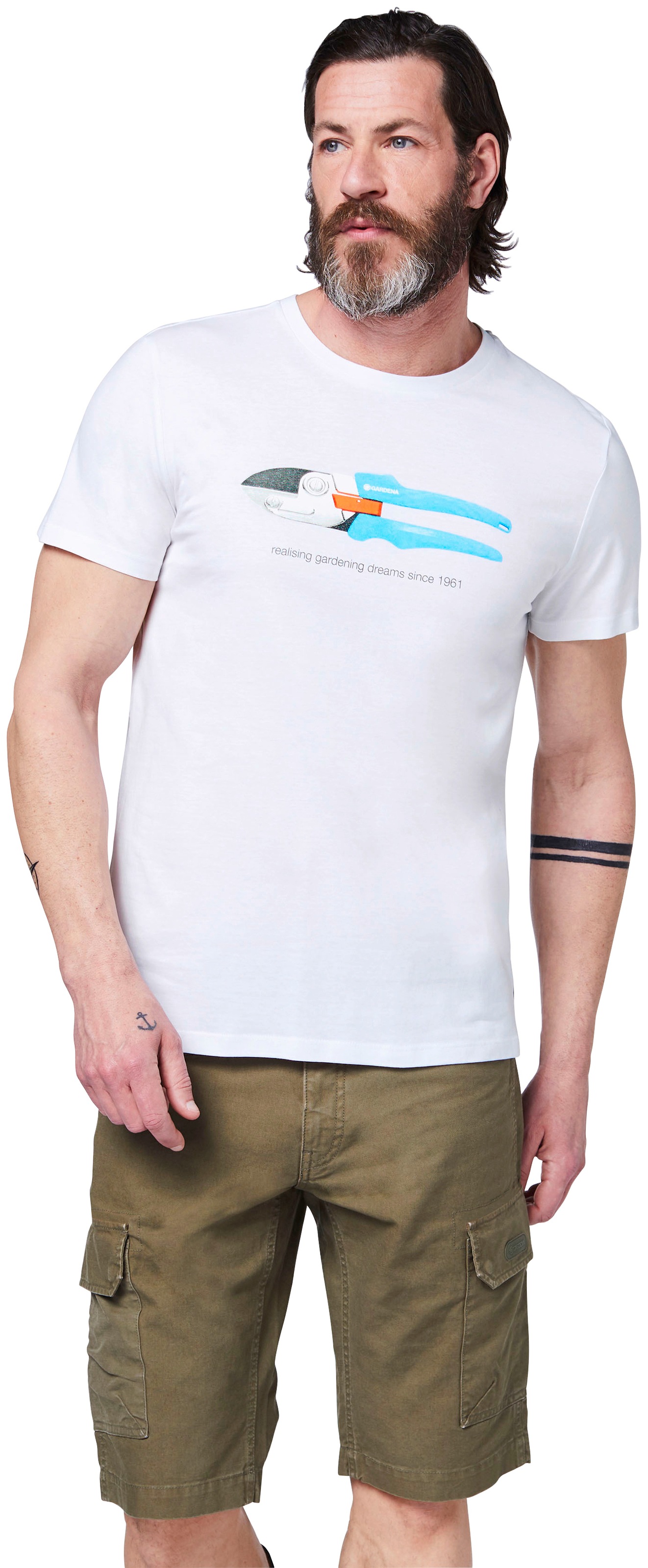 GARDENA T-Shirt mit »Bright ♕ White«, Aufdruck bei