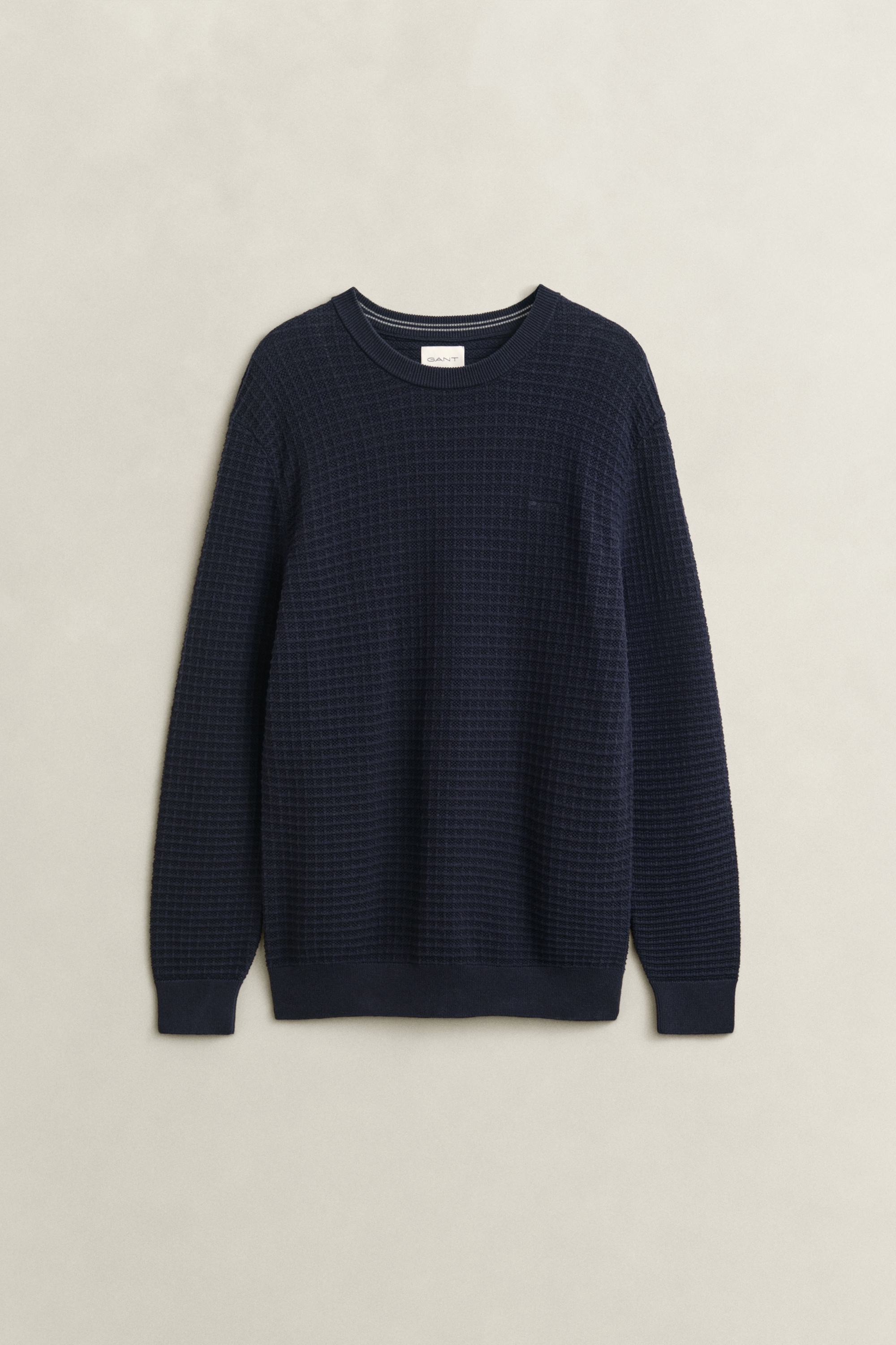 Gant Rundhalspullover »COTTON TEXTURE C-NECK« Regular fit mit Rundhalsausschnitt