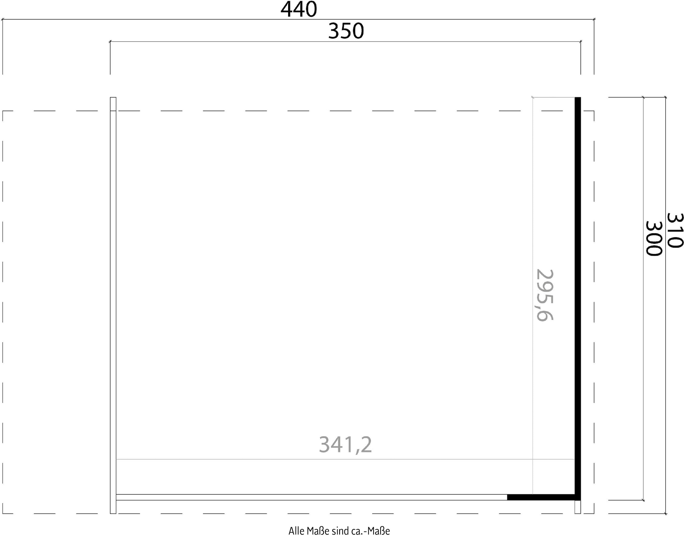 LASITA MAJA Gartenhaus-Anbaudach »für Gartenhaus Sicily 1 und 2«, BxT 300x350 cm
