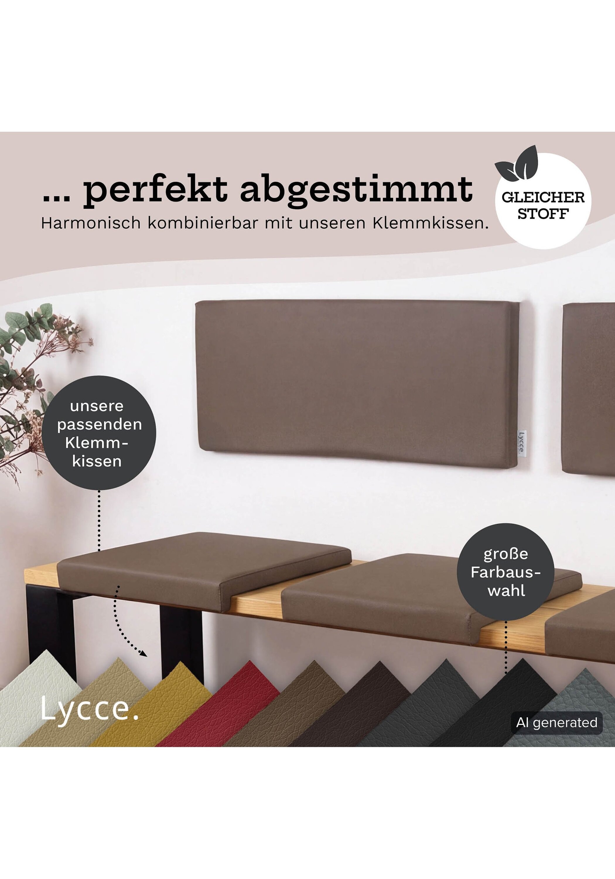 Lycce Rückenkissen »Wandkissen Wandkissen Kunstleder 1er Pack«