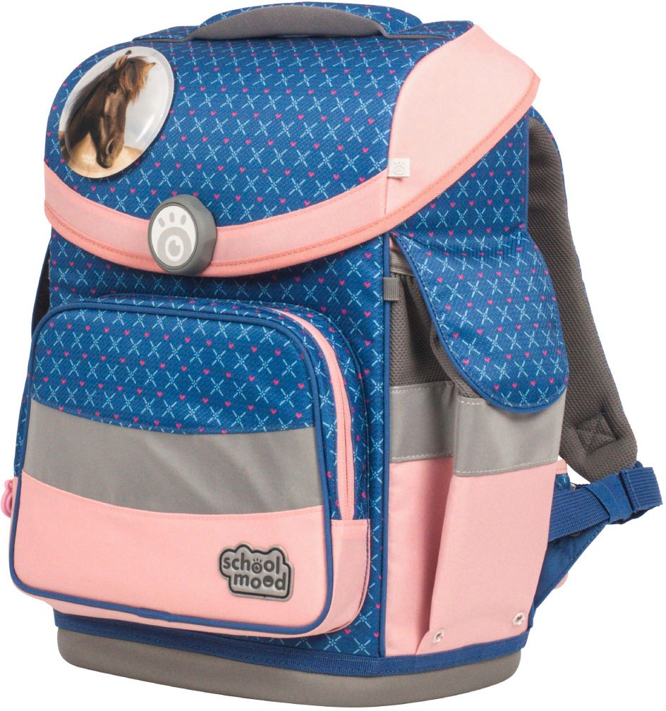 SCHOOL-MOOD® Schulranzen »Timeless Air+ Mila (Pferd)« retroreflektierende Flächen aus recyceltem Material CB11739
