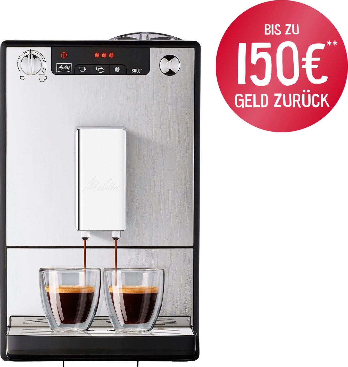3 & Perfekt E Jahren Café Silver«, 20cm Organic Melitta Garantie nur 950-111, Espresso, crème breit für XXL Kaffeevollautomat »Solo® mit
