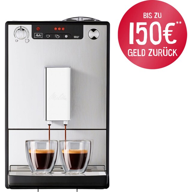 Melitta Kaffeevollautomat »Solo® E 950-111, Organic Silver«, Perfekt für  Café crème & Espresso, nur 20cm breit mit 3 Jahren XXL Garantie