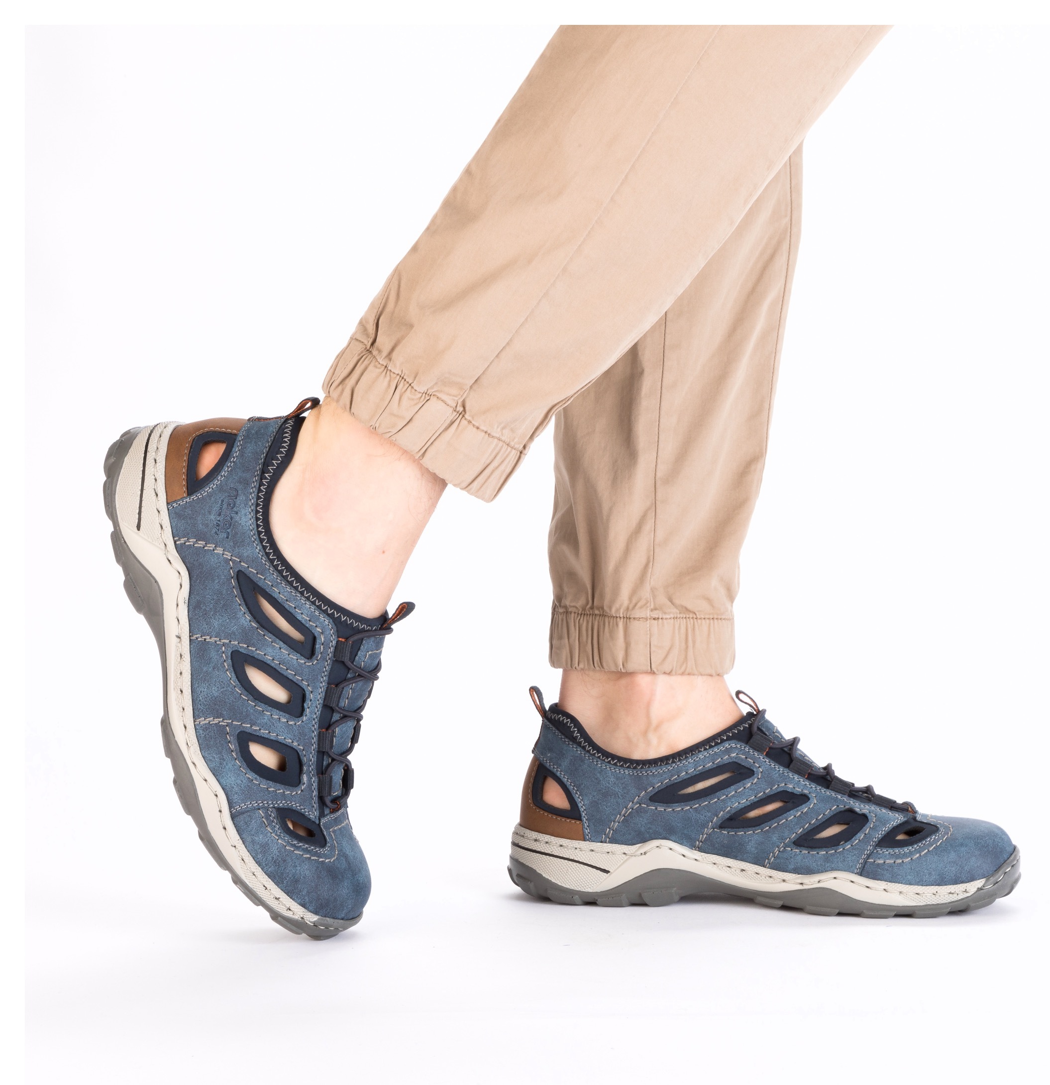 Rieker Slipper  Trekking Schuh, Sandale, Sommerschuh mit praktischem Gummizug