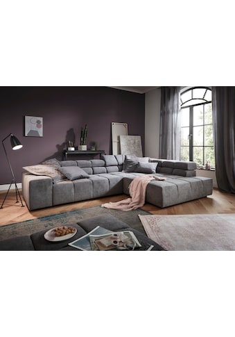 Ecksofa »Ancona incl. Kopfteilverstellung, Zierkissen B/T/H: 319/210/70 cm«