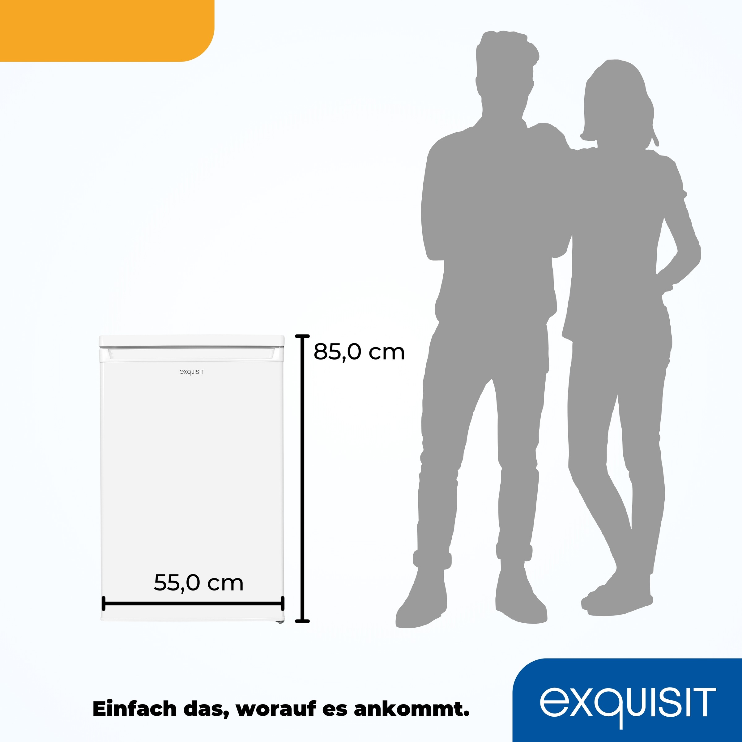 exquisit Vollraumkühlschrank »KS16-V-040D« 85 cm hoch 55 cm breit 126 Liter Nutzinhalt, Leiser Betrieb, Energieeffizienzklasse D