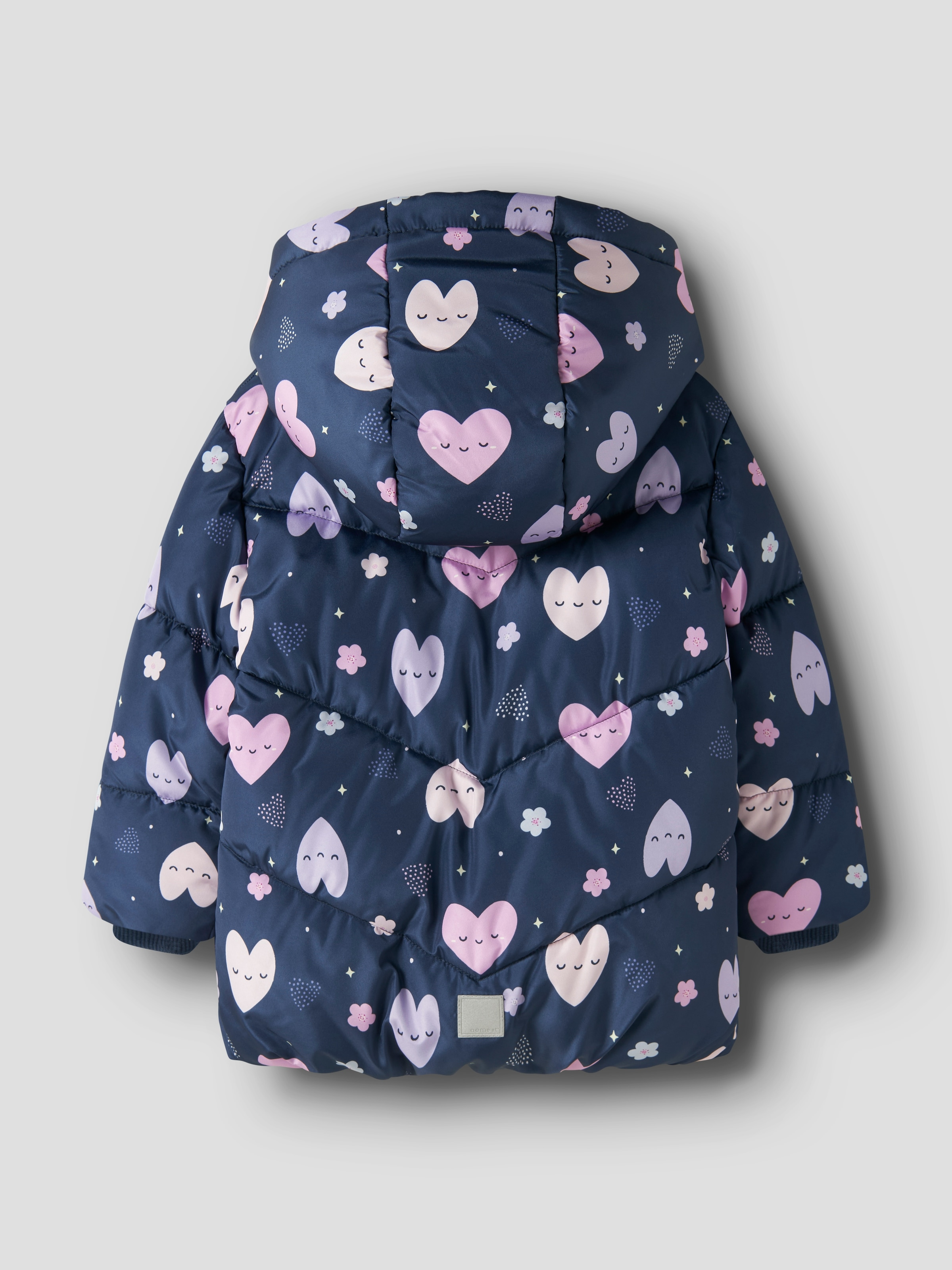 Name It Steppjacke »NMFMAY PUFFER JACKET AOP1« mit Kapuze Kunstfaser, reflektierende Details