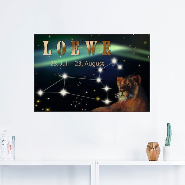 Artland Wandbild »Sternzeichen - Löwe«, Bilder von Sternzeichen, (1 St.),  als Alubild, Leinwandbild, Wandaufkleber oder Poster in versch. Größen auf  Raten bestellen