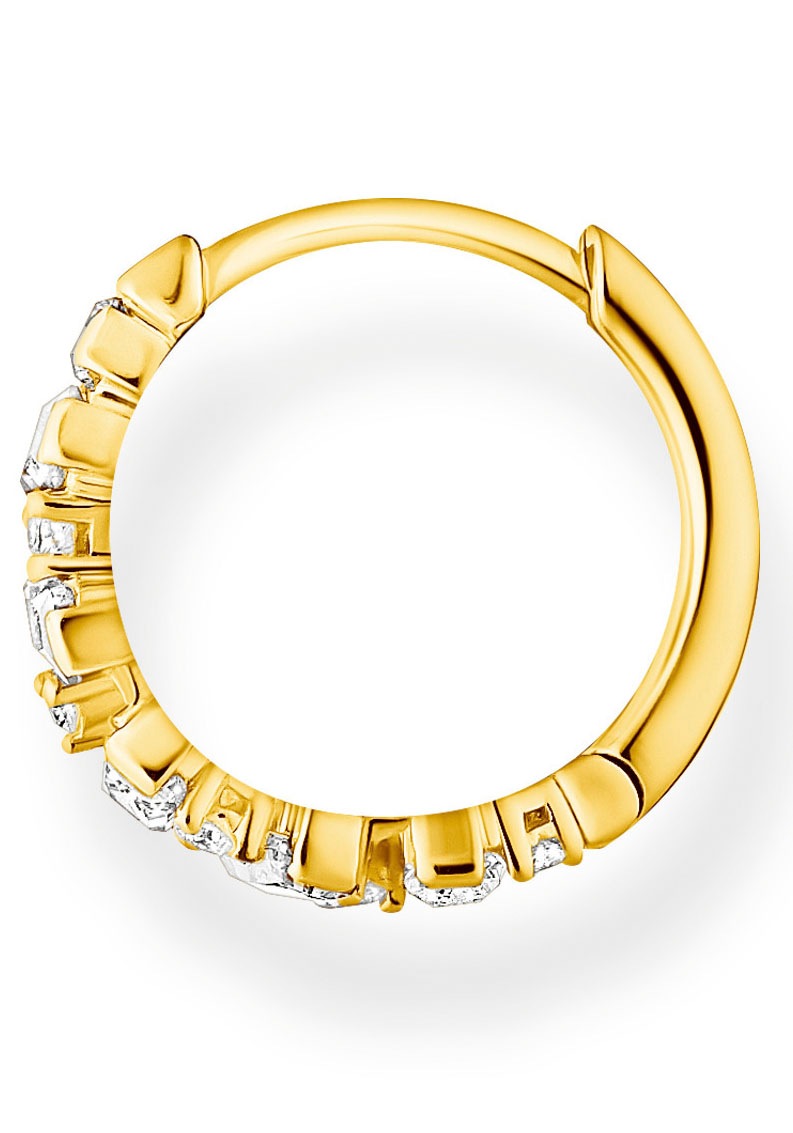 THOMAS SABO Single-Creole »farbige Steine, weiße Steine, CR665-051-14, CR665-414-14, CR665-488-7«, mit Glas-Keramik Stein, Korund (synth.), Zirkonia (synth.)