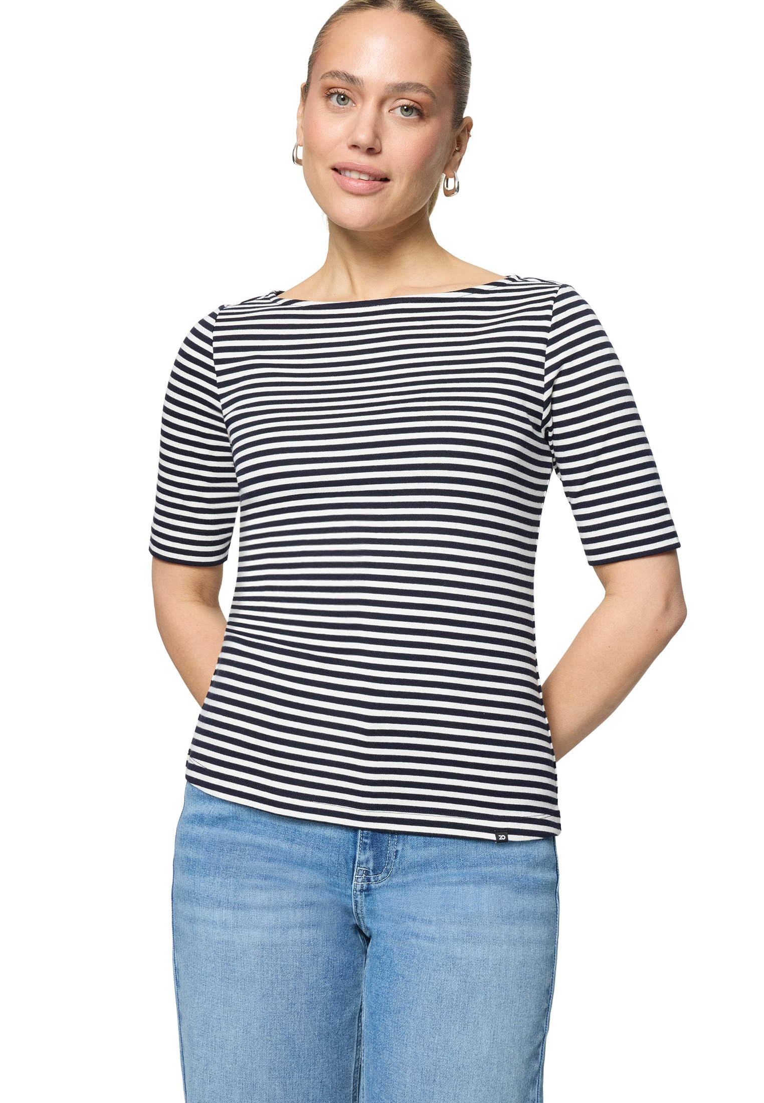 Zero Rundhalsshirt »Ringelshirt mit U-Boot Ausschnitt«