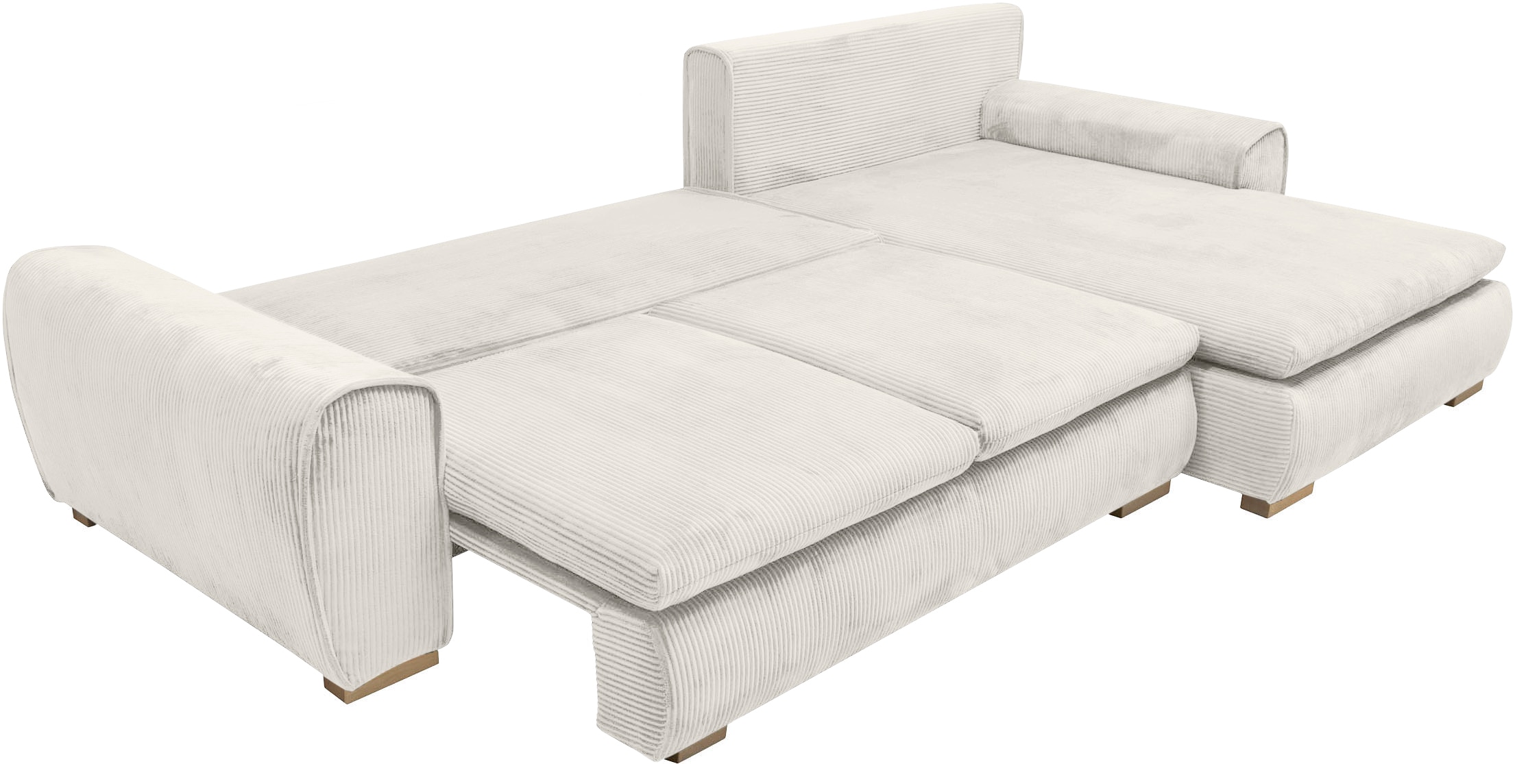 Home affaire Ecksofa »Katja L-Form«, Cord Bezug, inkl. Schlaffunktion und Stauraum