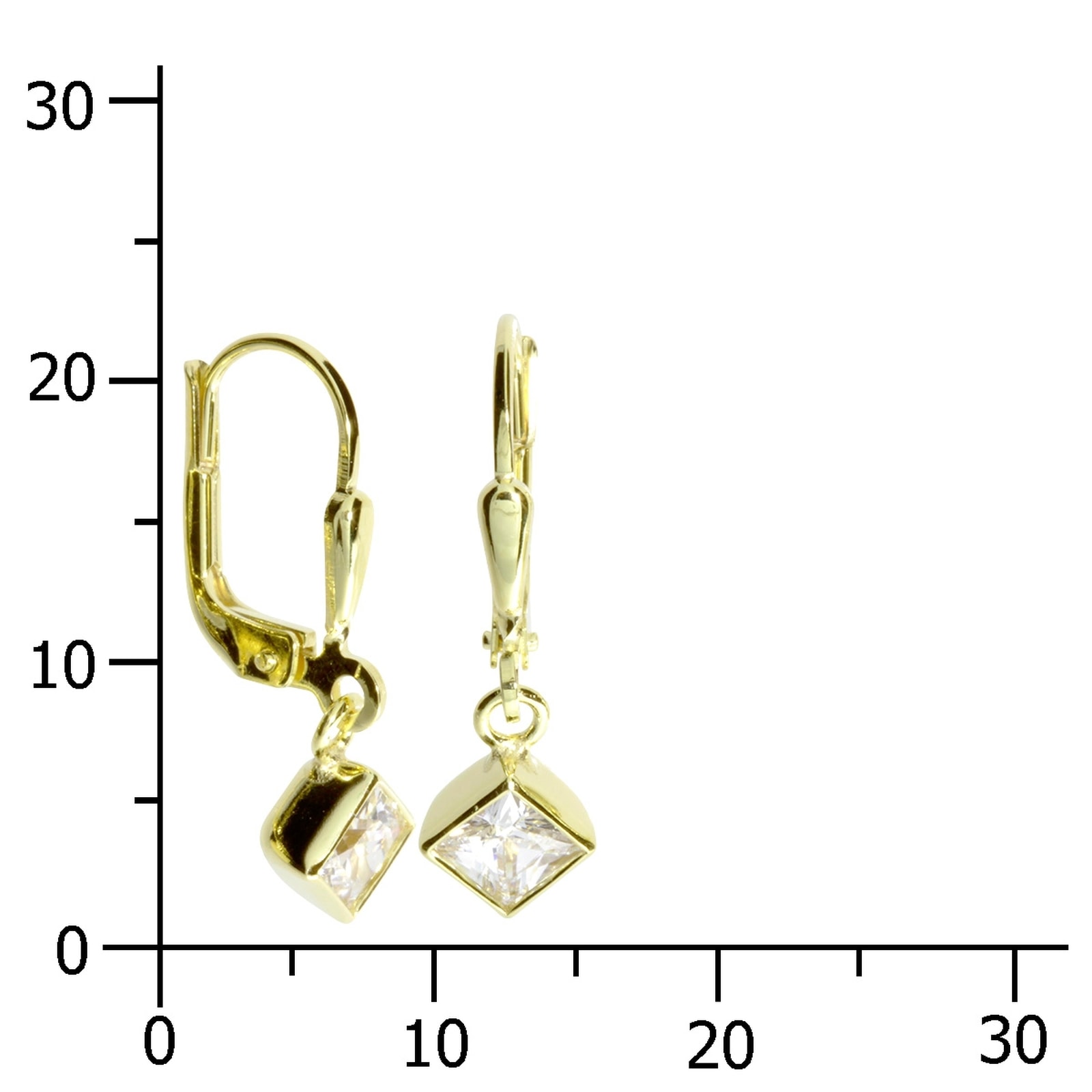 OSTSEE-SCHMUCK Paar Ohrhänger »- Anna 5x5 mm - Gold 333/000 - Zirkonia«