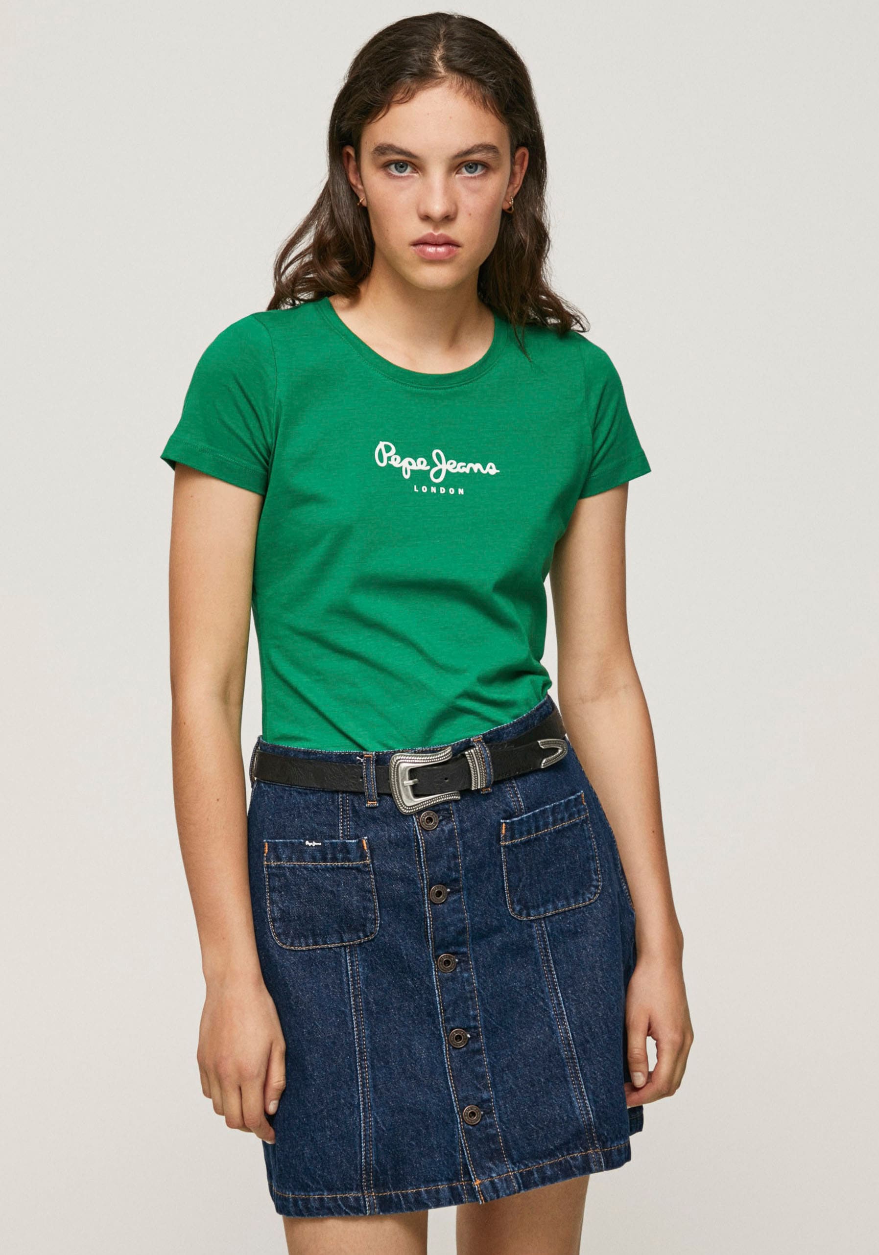 VIRGINIA«, T-Shirt Jeans bei Pepe mit Logo-Print »NEW ♕