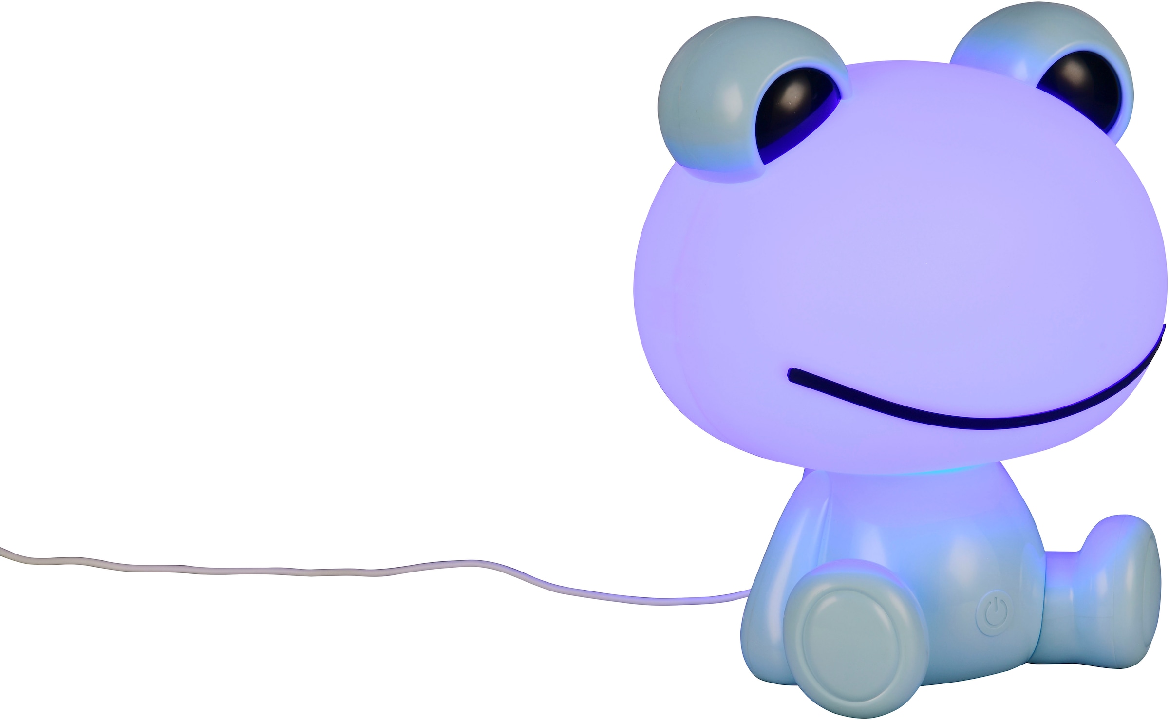 REALITY Leuchten LED Tischleuchte »HOPPER, Kinderzimmer Tischleuchte Nachttischleuchte Frosch Optik, RGB« LED-Board 1 Stk. RGB | Warmweiß 0,3W 30 Lumen warmweiß 3000K, RGB Farbwechsel Modus, USB-Anschluss