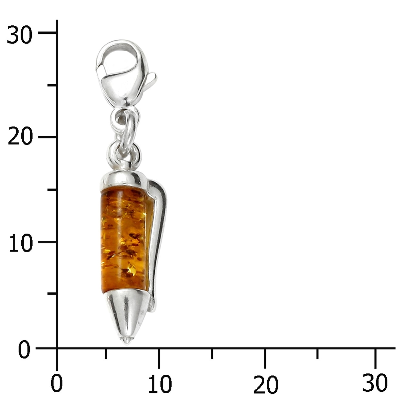 OSTSEE-SCHMUCK Kettenanhänger »- Kugelschreiber - Silber 925/000 - Bernstein«