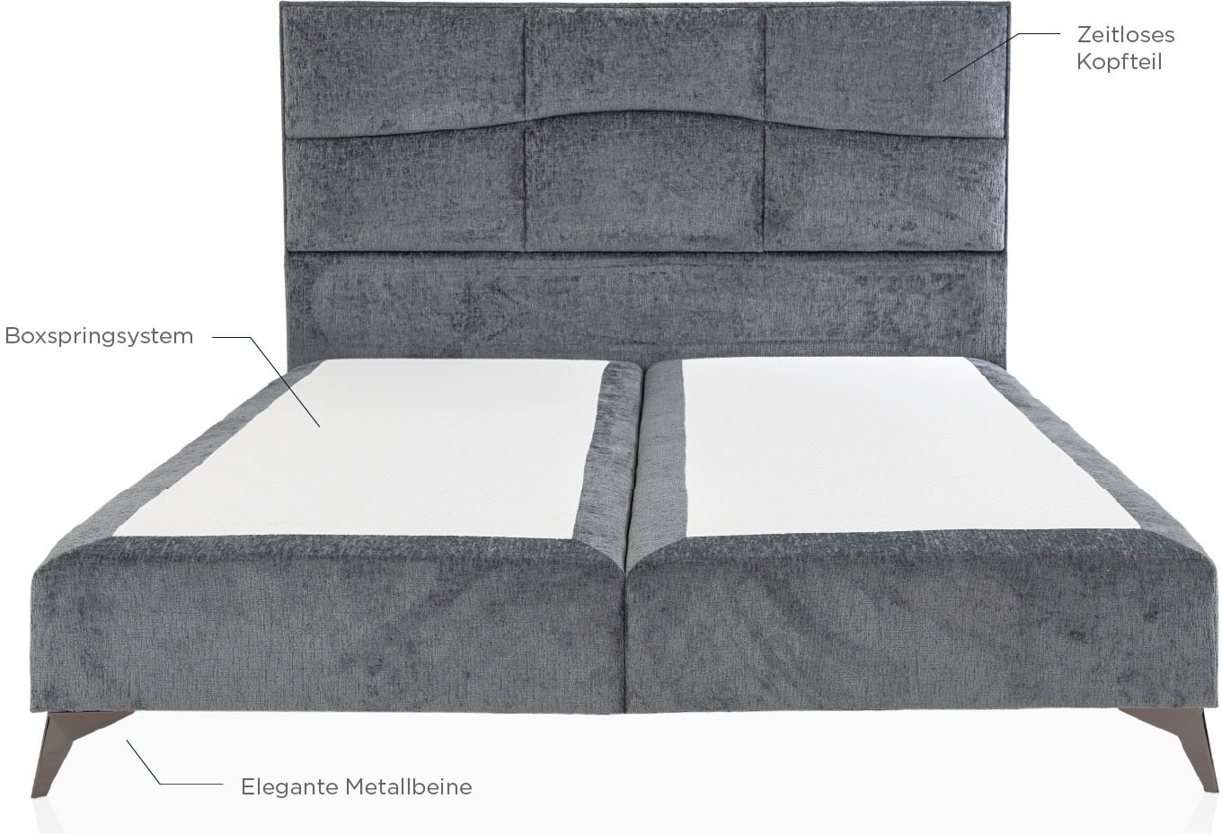 Home affaire Boxspringbett »Violette erhältlich in den Breite 160, 180 & 200cm« inkl. Topper und extra dicker Taschen-Federkernmatratze