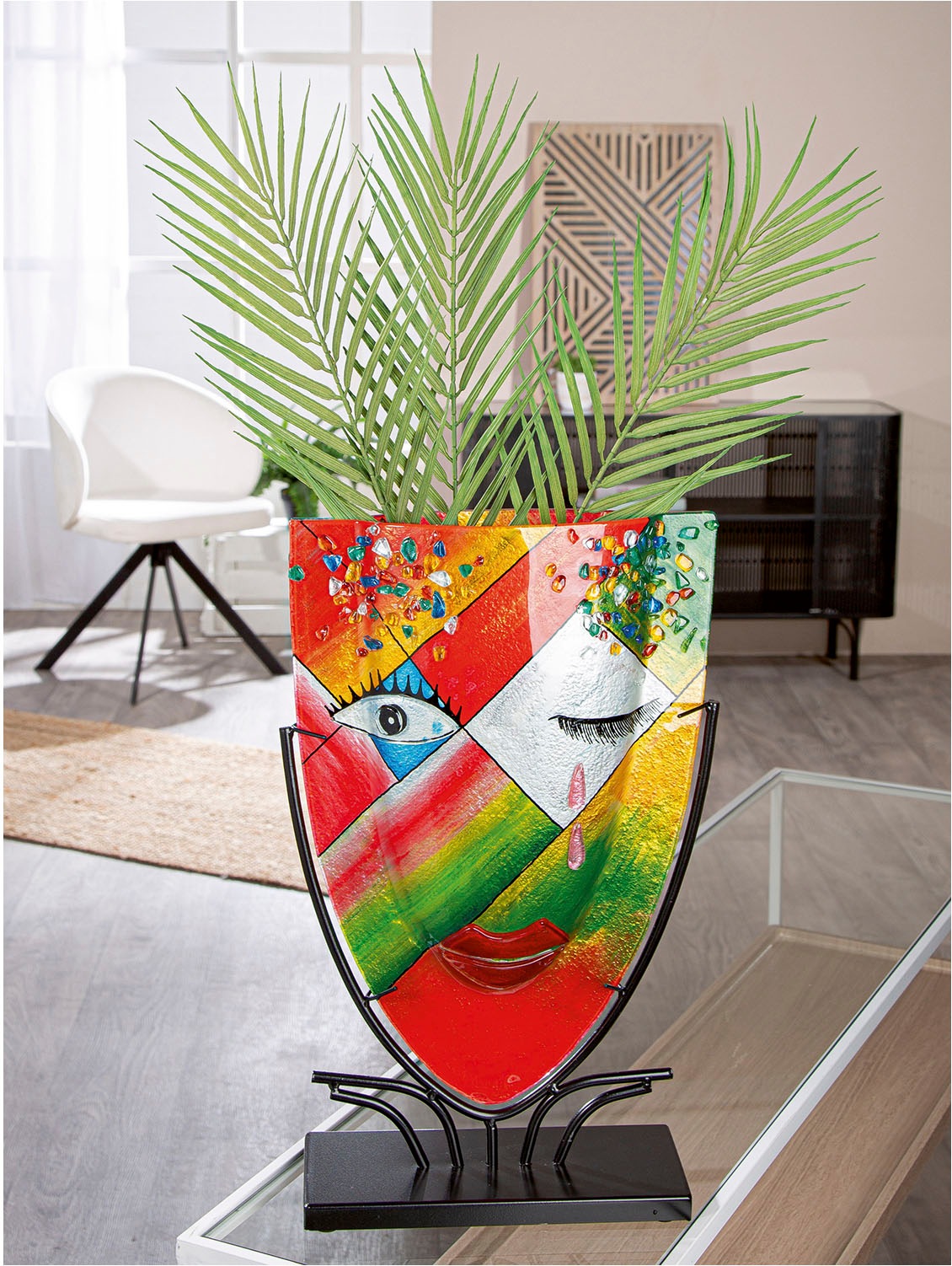 Casablanca by Gilde Tischvase »Gesichtsvase oval Dreaming orange H. 49 cm«, (1 St.)
