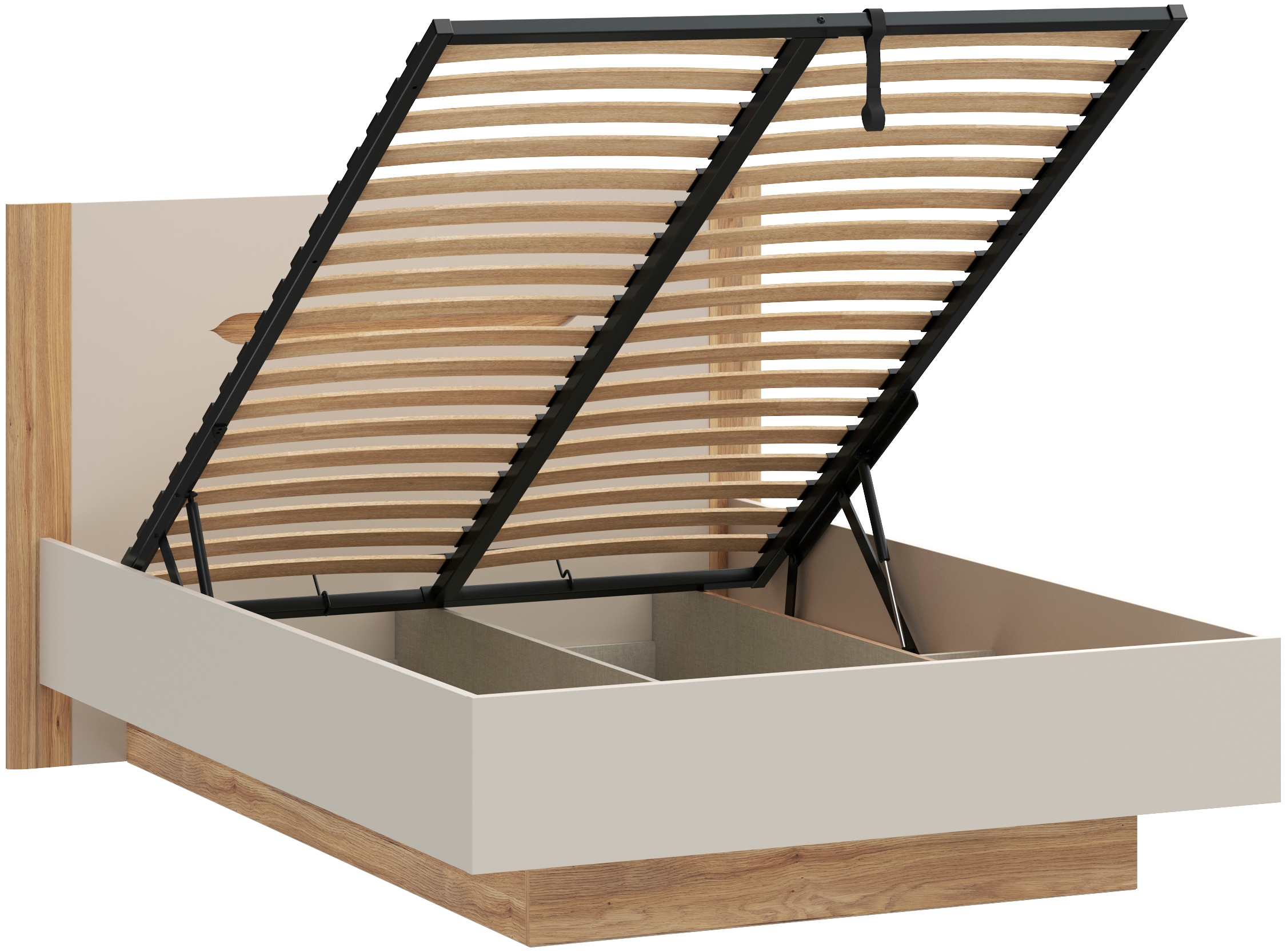 FORTE Stauraumbett aufklappbarer Lattenrost, Stauraum