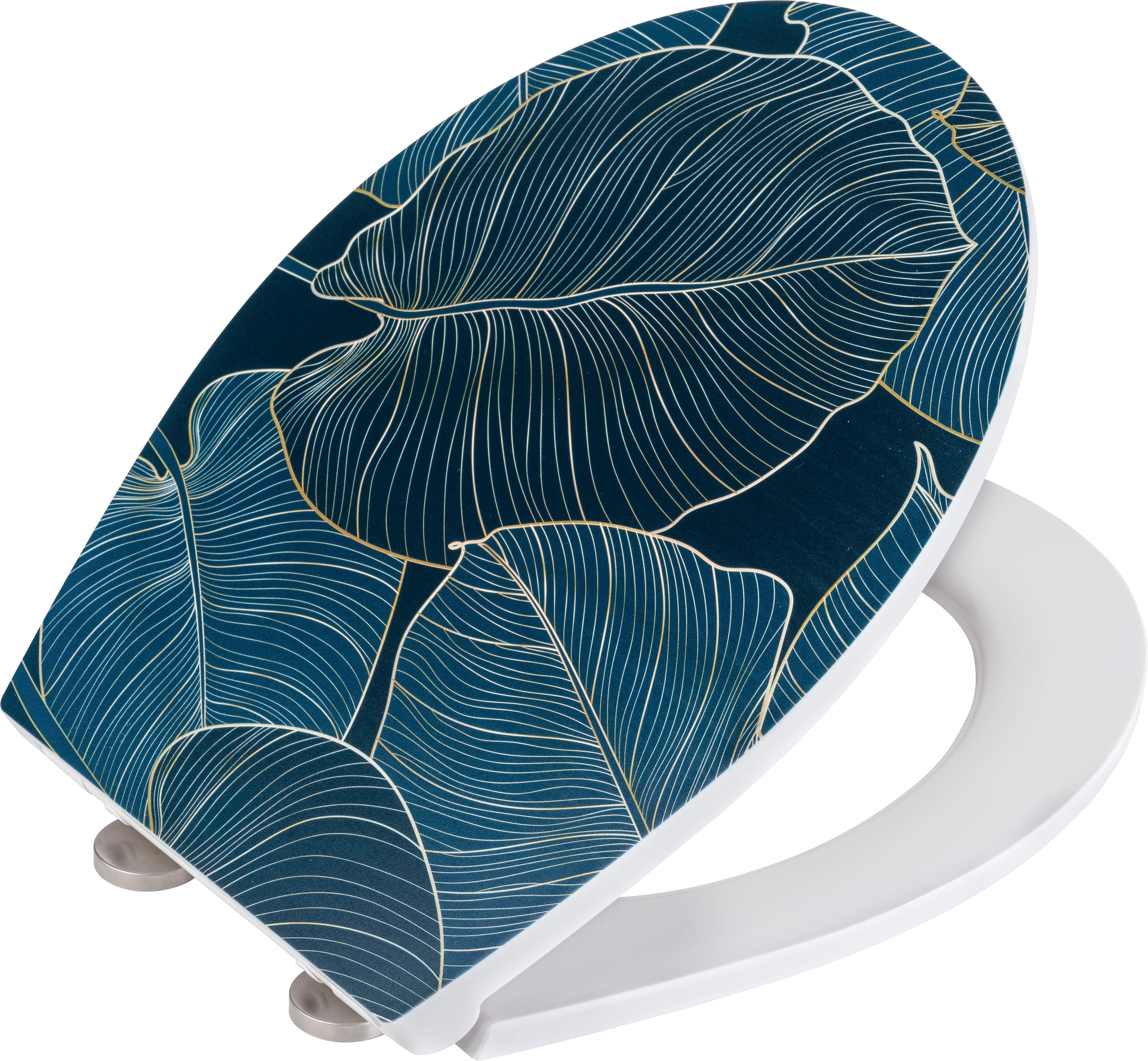 WENKO WC-Sitz »Big Leaves« mit Relief, aus antibakteriellem Duroplast