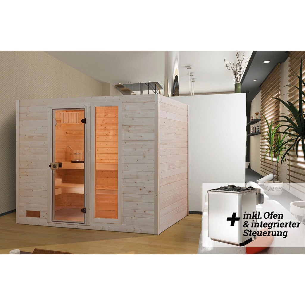 weka Sauna »Valida«, (Set), 9 kW-Ofen mit integrierter Steuerung