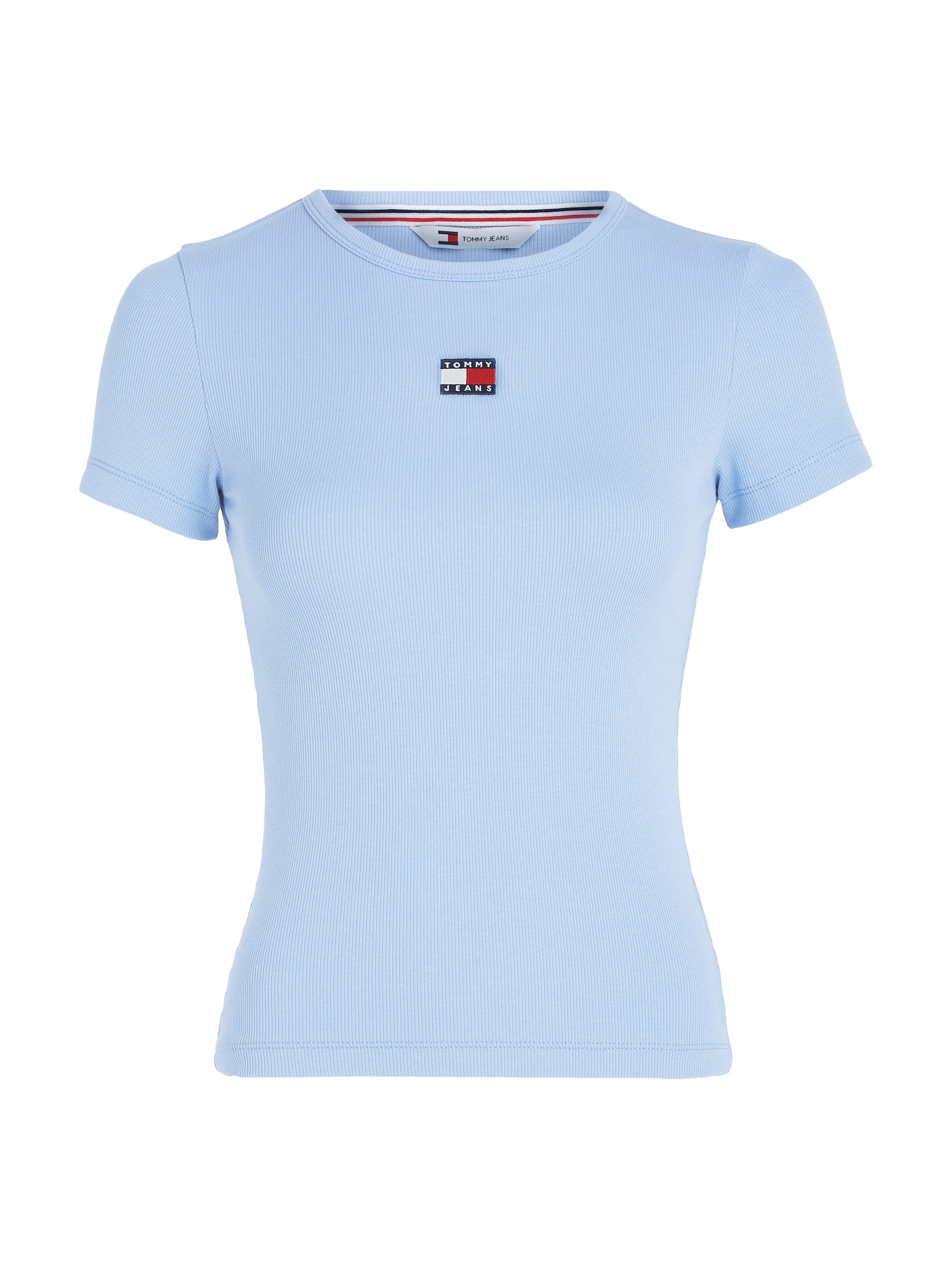 Tommy Jeans T-Shirt »TJW SLIM BADGE RIB TEE«, in Rippoptik