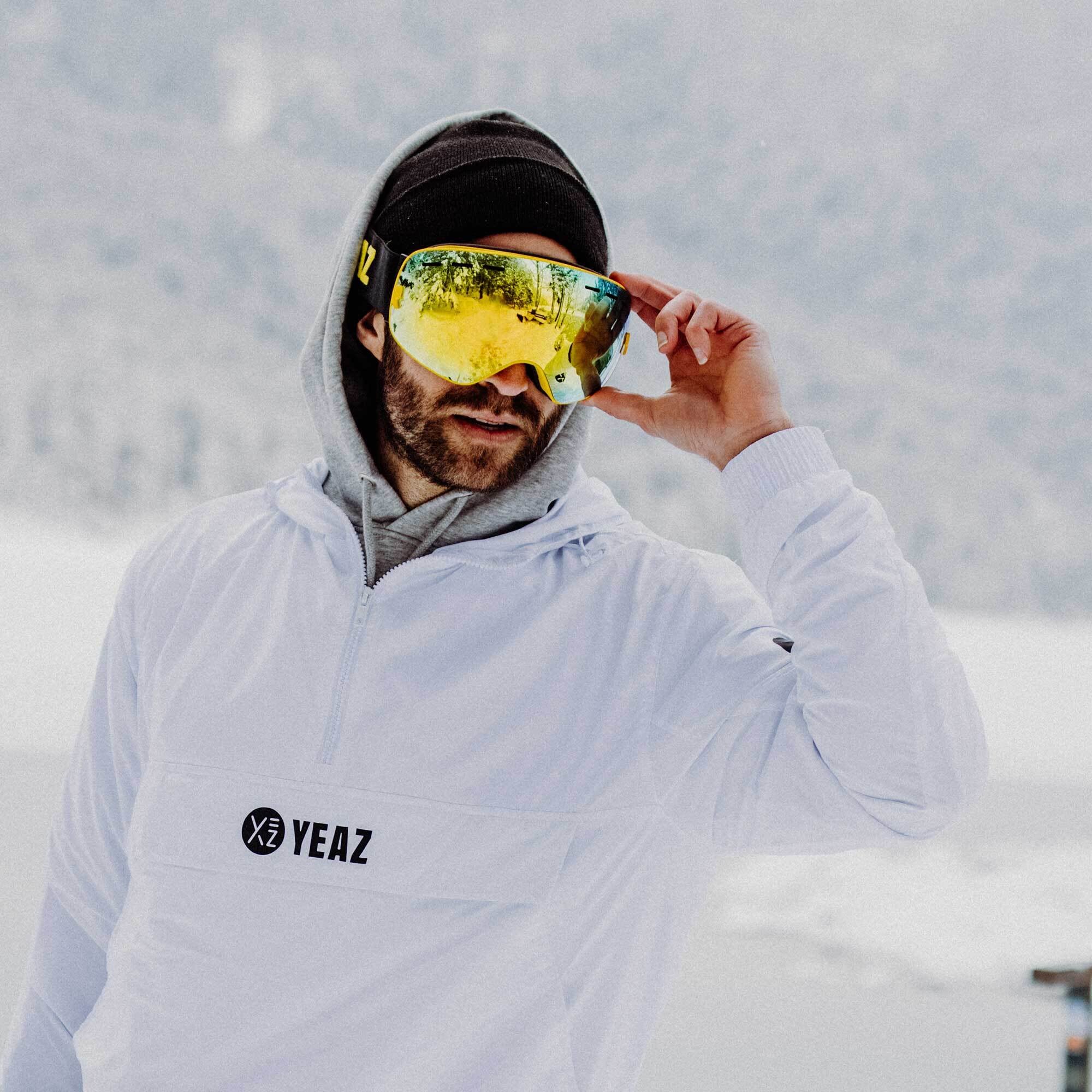 YEAZ Snowboardbrille »Ski- Snowboardbrille mit Rahmen gelb verspiegelt XTRM-SUMMIT«