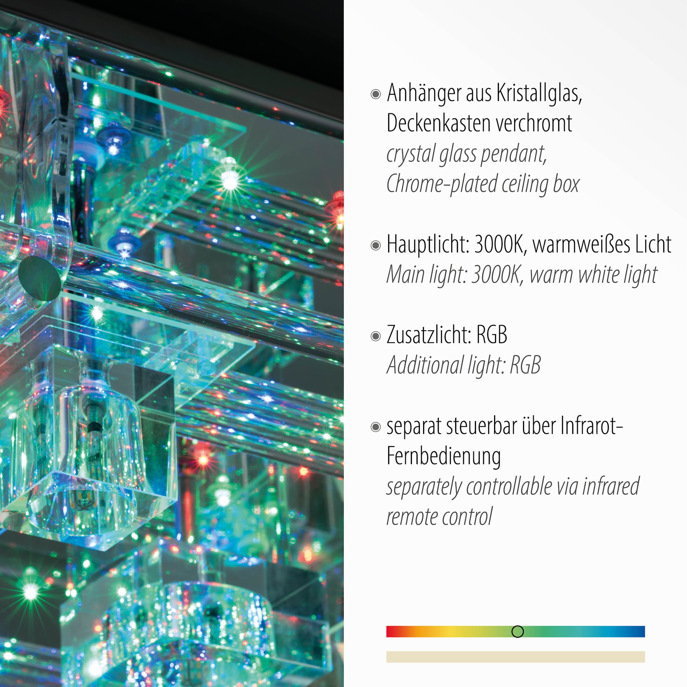 XXL Jahren FB über Leuchten LED, steuerbar online mit flammig-flammig, Direkt kaufen Deckenleuchte inkl., 68 »KEMAL2.0«, 3 Fernbedienung, | separat Infrarot Garantie RGB,