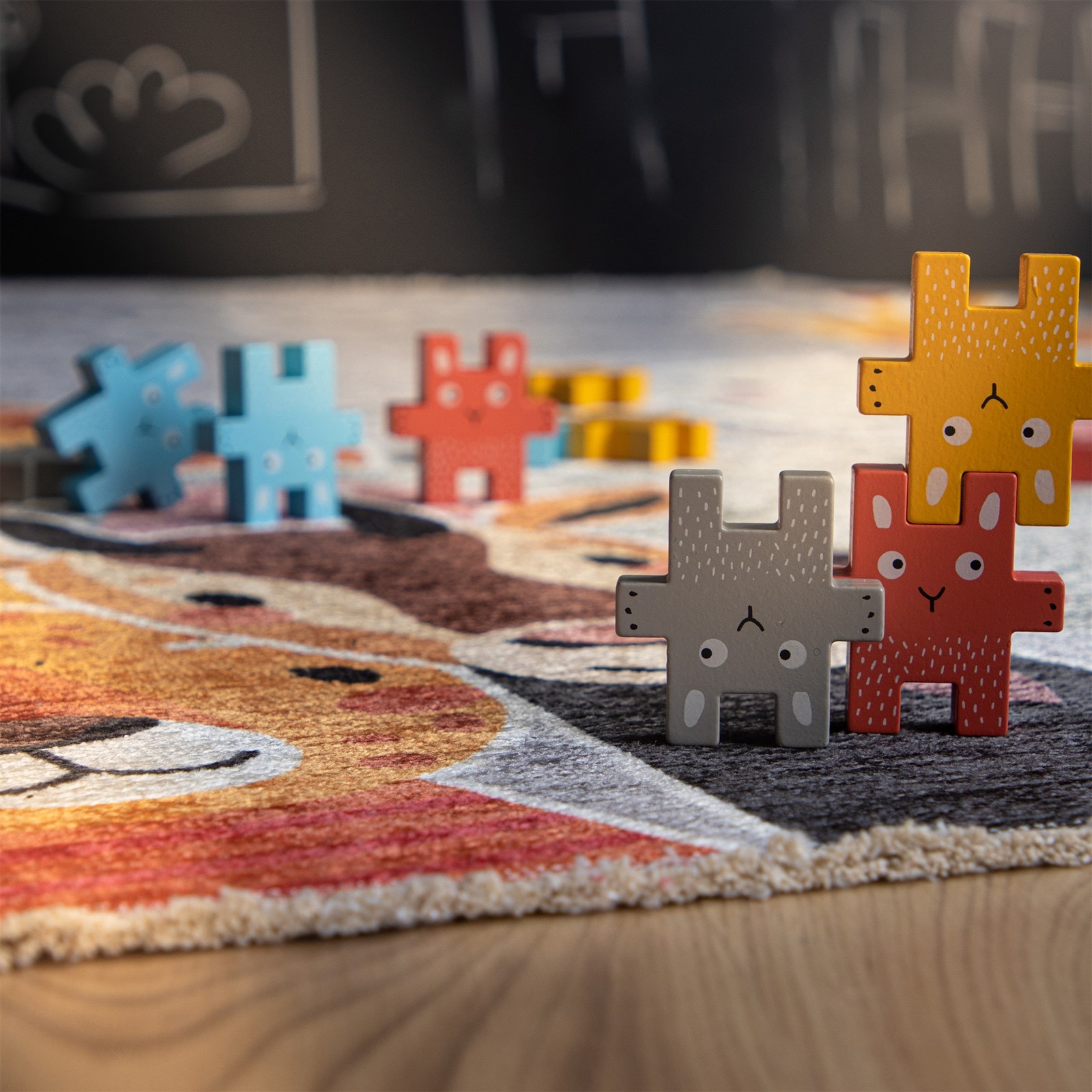 Kayoom Kinderteppich »Joanna 616« rechteckig 6 mm Höhe Kurzflor, Modernes Muster, Deko, Wolle, Zebra, Löwe