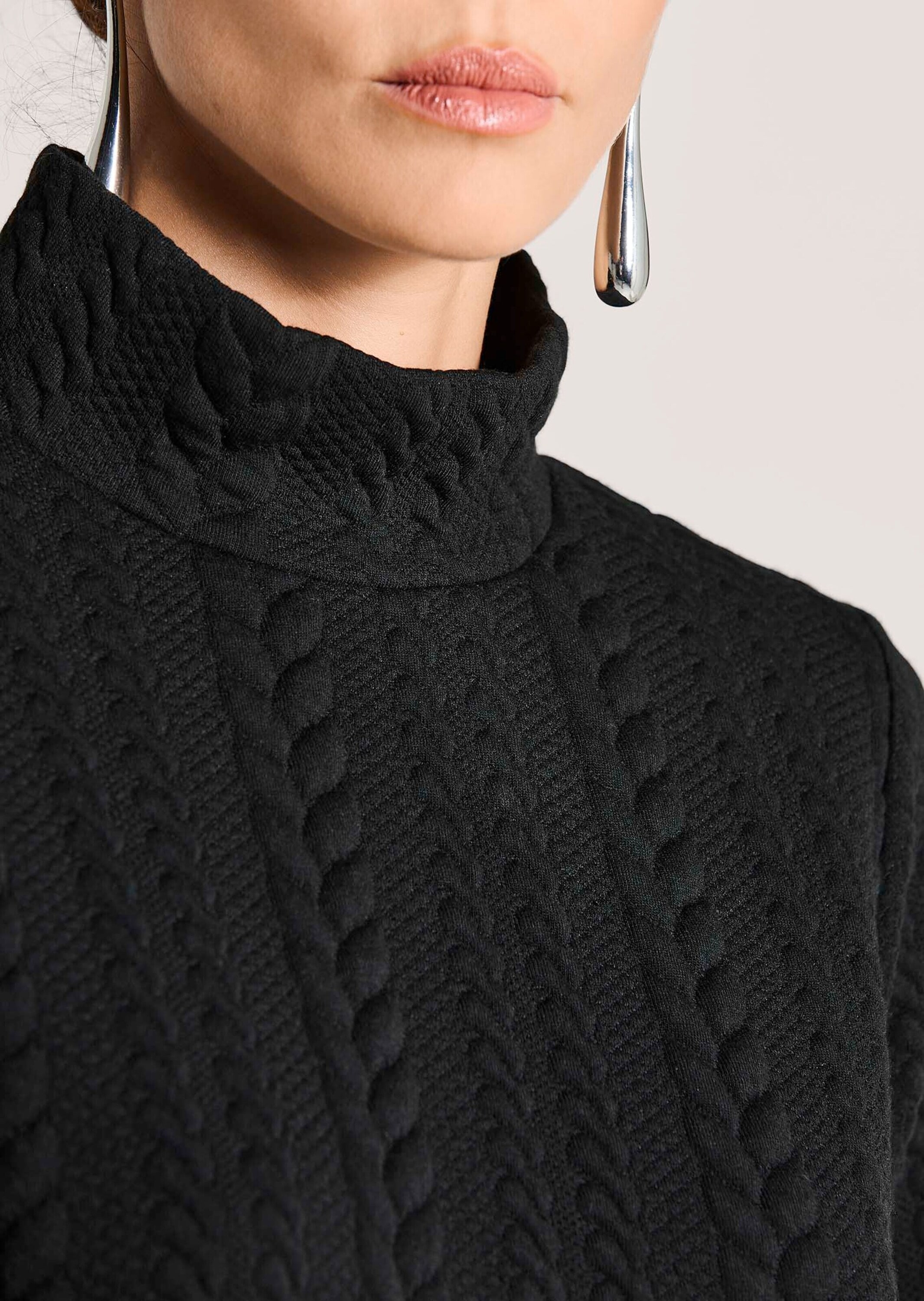 MADELEINE Langarmshirt »Sweatshirt Sweatshirt mit Zopfstruktur« Zopfstruktur