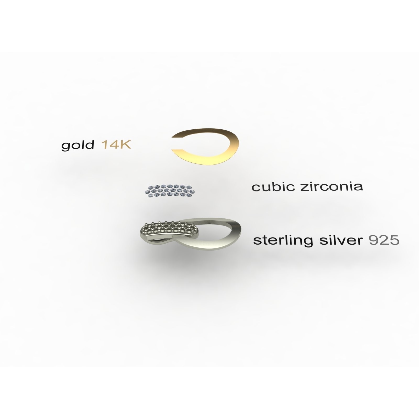 OSTSEE-SCHMUCK Kettenanhänger »- Sunny Exklusiv - Silber 925/000 & Gold 585/000 - Zirkonia«