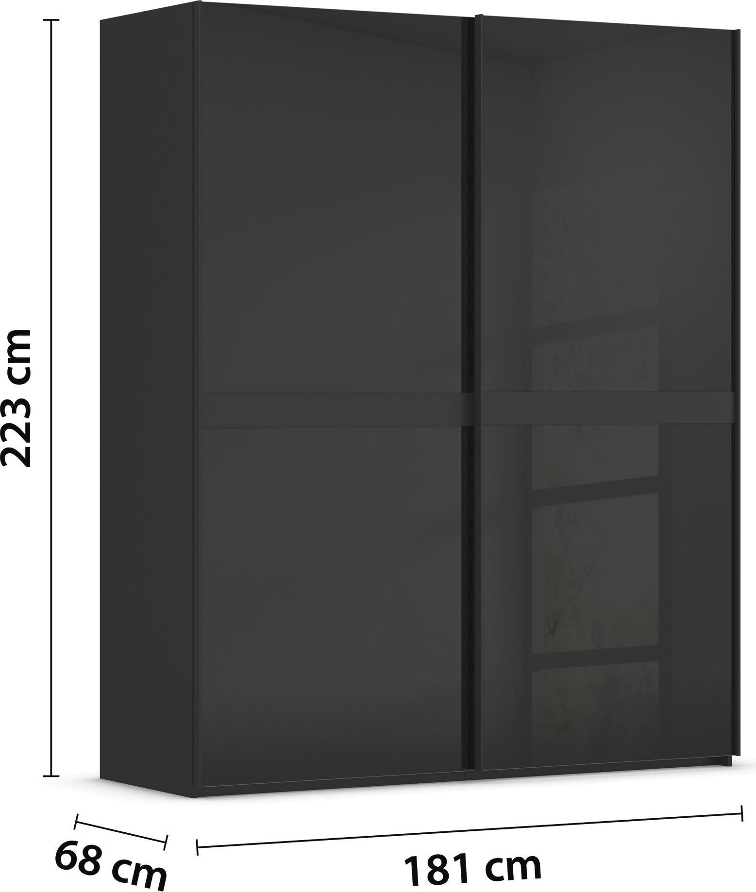 rauch Schwebetürenschrank »Kleiderschrank Schrank Garderobe Schlafzimmerschrank SCALE-LINE« edle Optik mit Bauchbinde in Korpusfarbe mit Glasfront MADE IN GERMANY