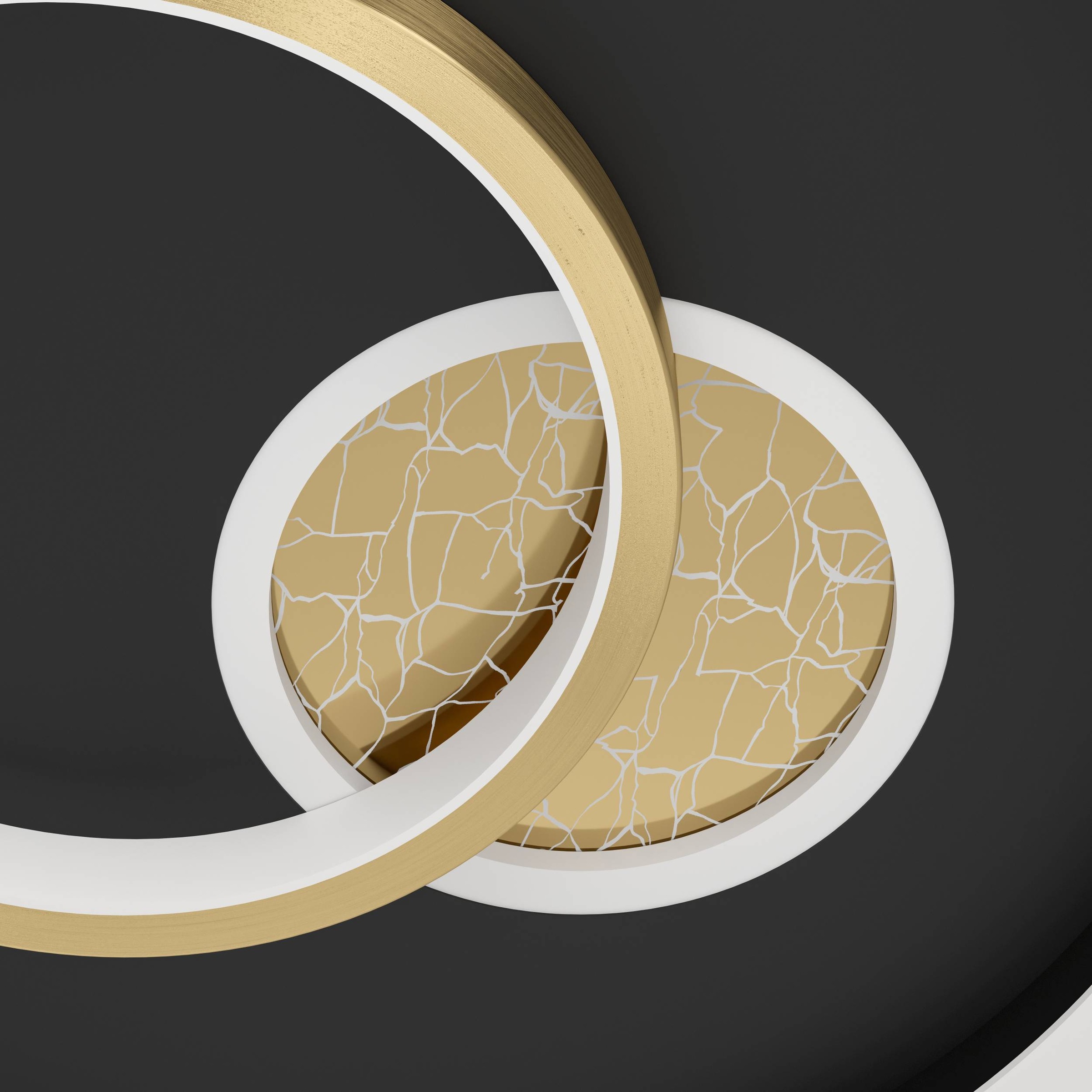 EGLO Deckenleuchte »Tiriolo LED Deckenlampe, geometrisch, Metall und Kunststoff, Flurlampe« LED-Modul 1 Stk. Warmweiß Wand-/Deckenleuchte - H6 x Ø38 cm - schwarz, gold - 14W;8,5W inkl.