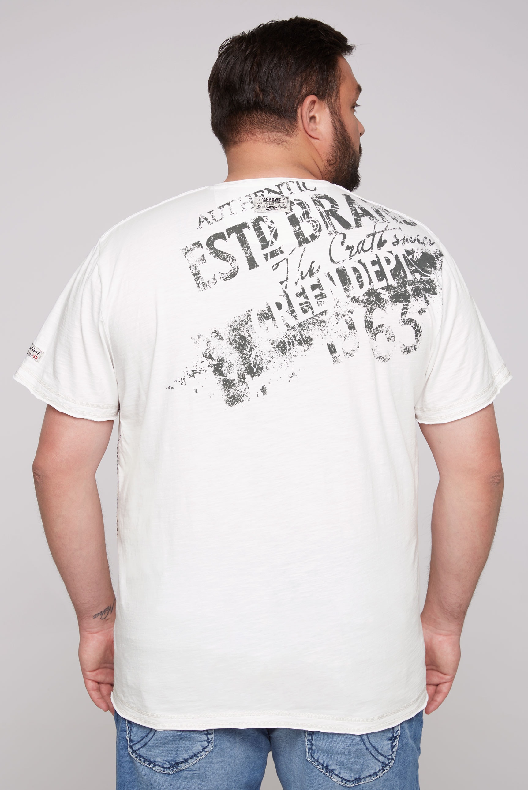 CAMP DAVID T-Shirt, mit Marken-Schriftzug auf der Front