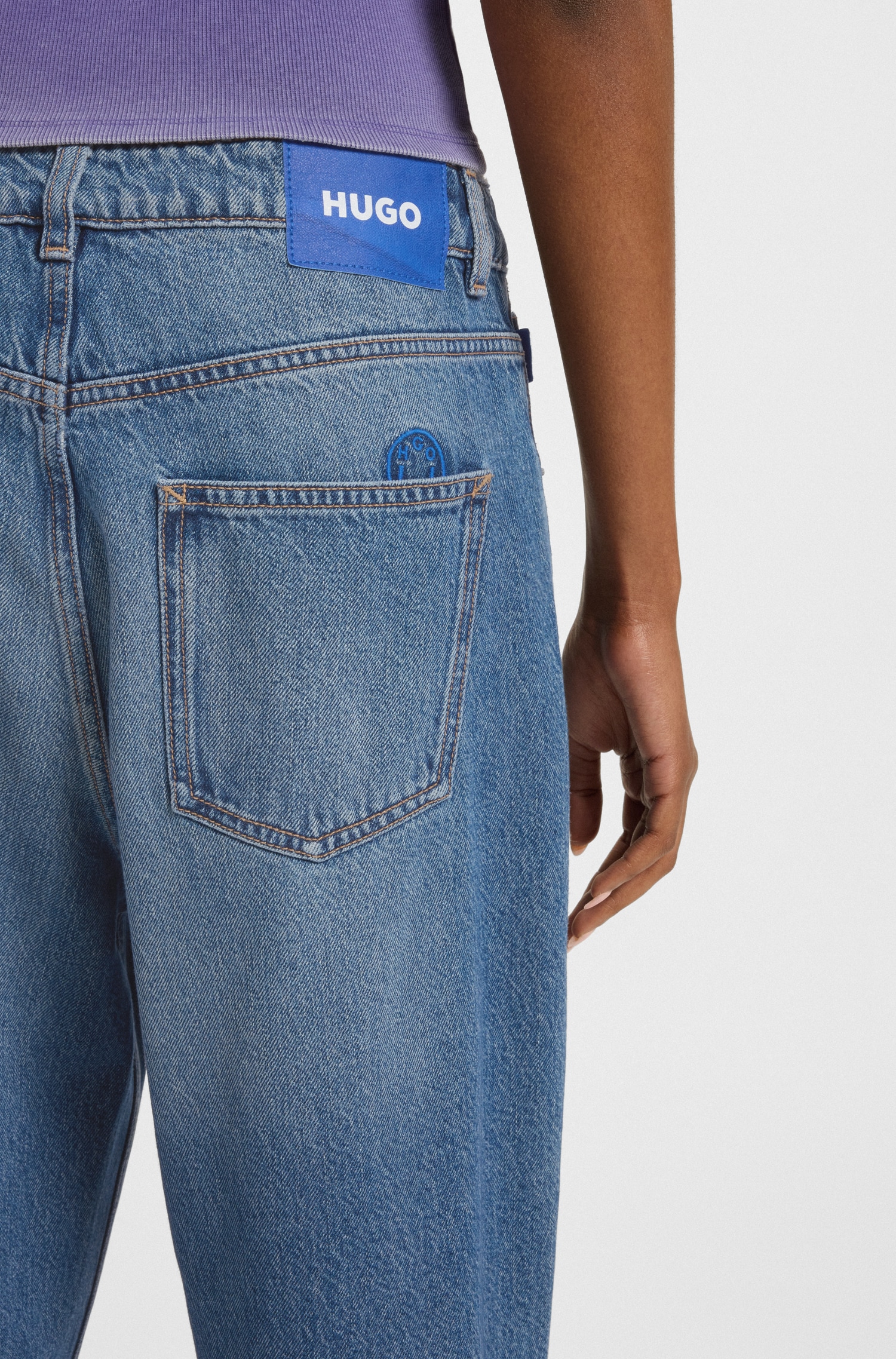 HUGO Blue 5-Pocket-Jeans »Leni«, Loose Fit Baggy Jeans Wide Leg Low to Mid Waist