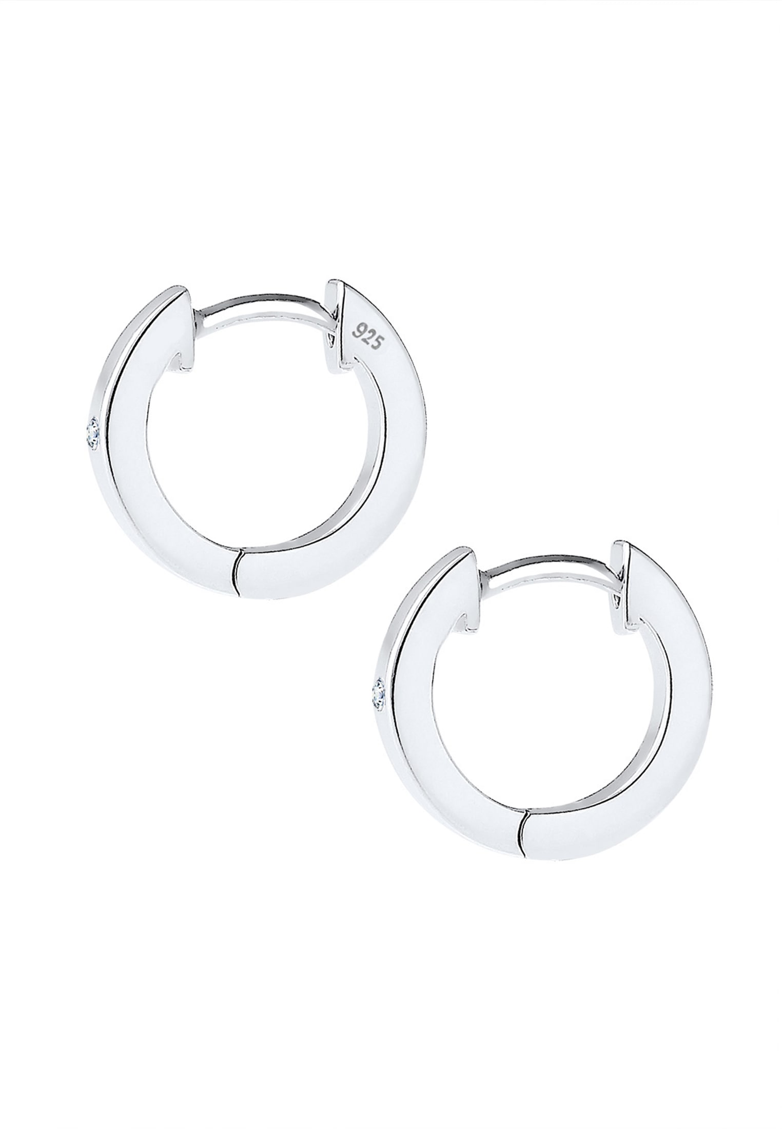 Elli DIAMONDS Paar Creolen »Ohrringe Creole Basic Diamant (0.03 ct) 925 Sterling Silber«