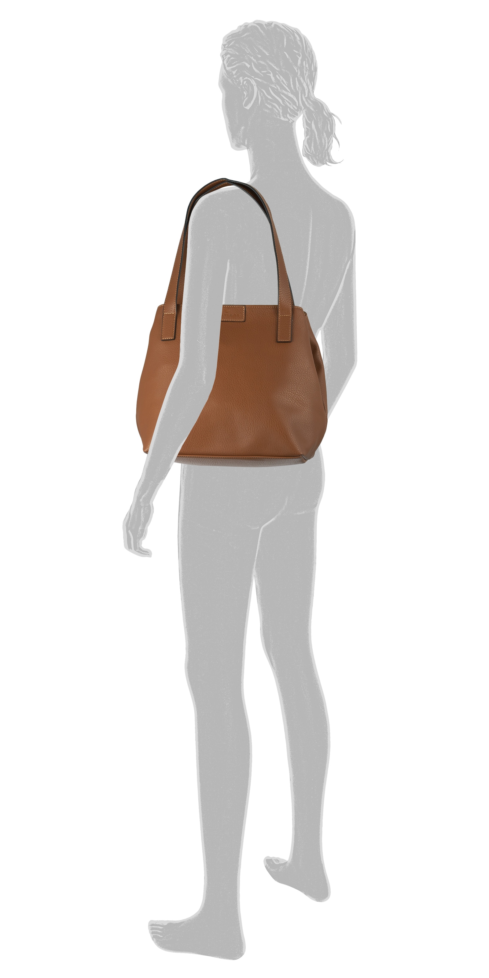TOM TAILOR Shopper »Miri zip«, aus griffigem Lederimitat mit praktischen flachen Handgriffen