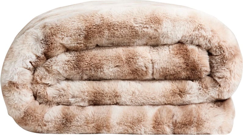 Star Home Textil Wohndecke »Marmor« Kuscheldecke, Felloptik, Beige und Anthrazit, Pflegeleicht, Tierfrei