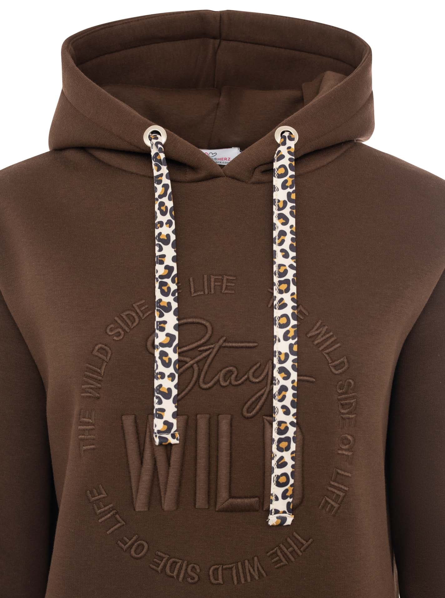 Zwillingsherz Hoodie »"Nelina"«, mit Leo Band und schlichter Stickerei "Stay Wild", Kapuze

