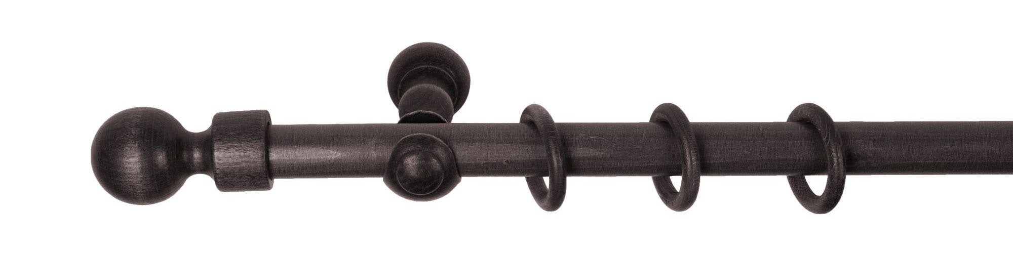 SN DECO GROUP Gardinenstange »Giro« 1 läufig-läufig Fixmaß 28 mm, Holz, verschiedenen Längen und Farbe, Komplettset